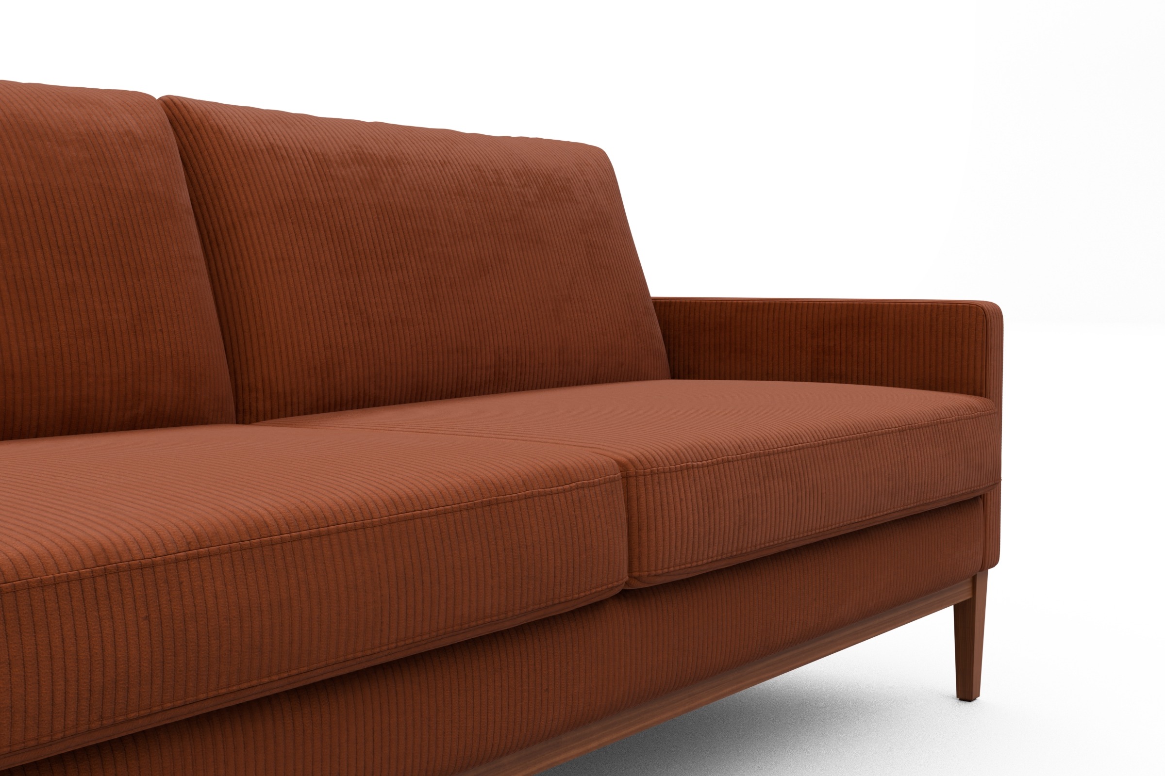 Sofa Bodo 2-Sitzer Corduroy-Burnt-Orange