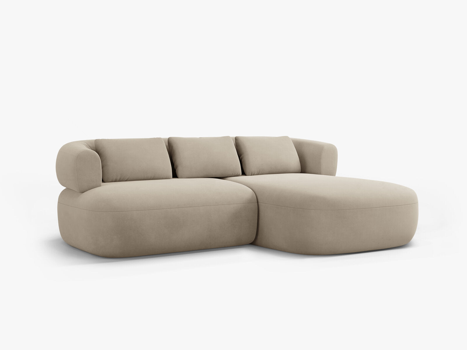 Micadoni 5-Sitzer Ecksofa Jenny Kleine Version Rechts Samt Salvador Beige