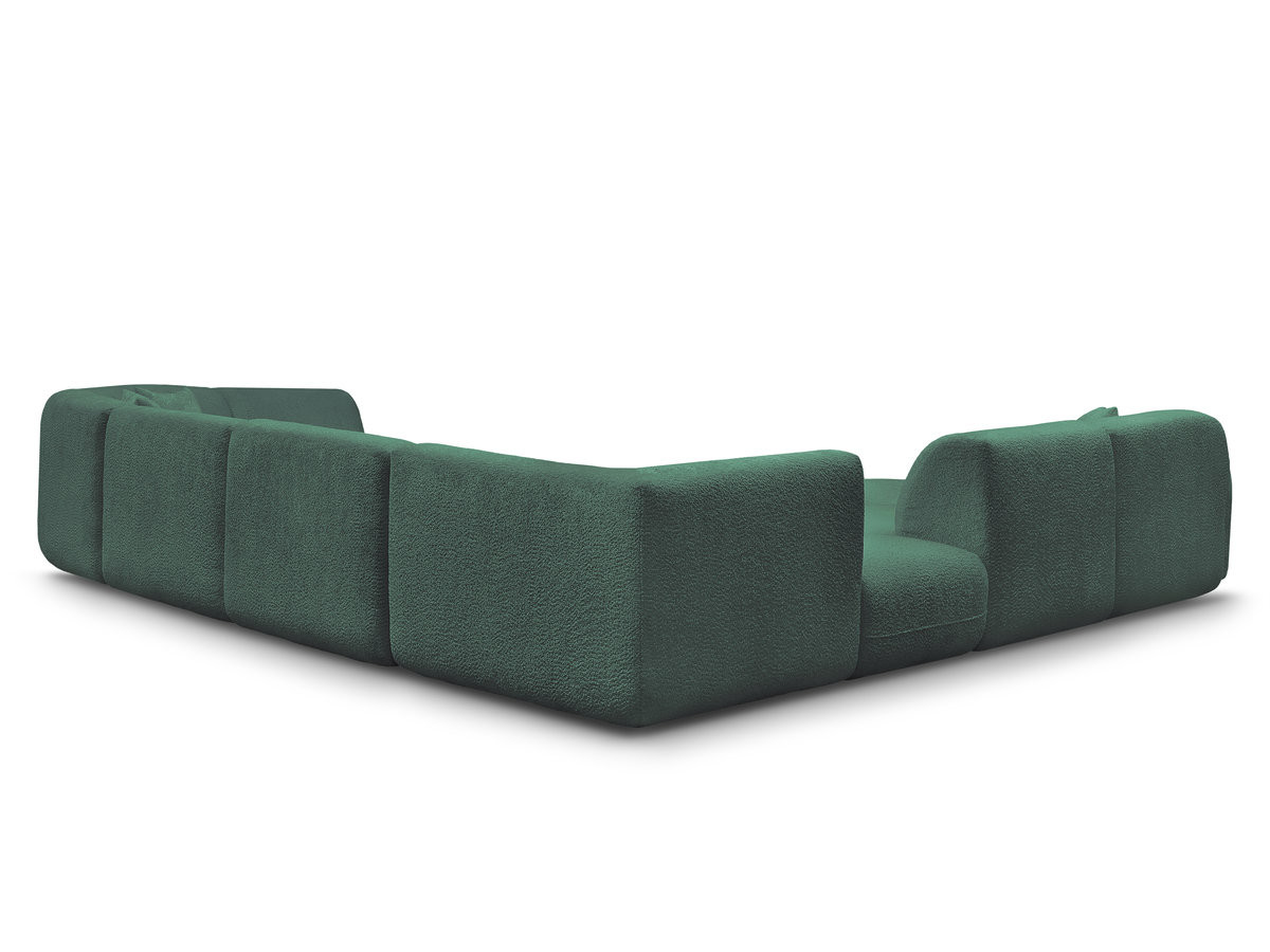Bobochic Anda Wohnlandschaft mit Pouf 396 × 357 cm Chenille Dunkelgrün Ecke links