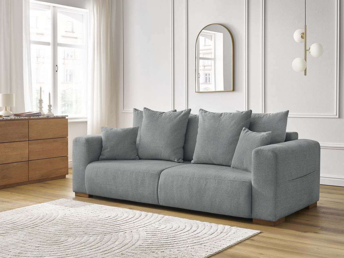 Bobochic Sidonie Sofa 3-Sitzer Melange-Stoff Dunkelgrau