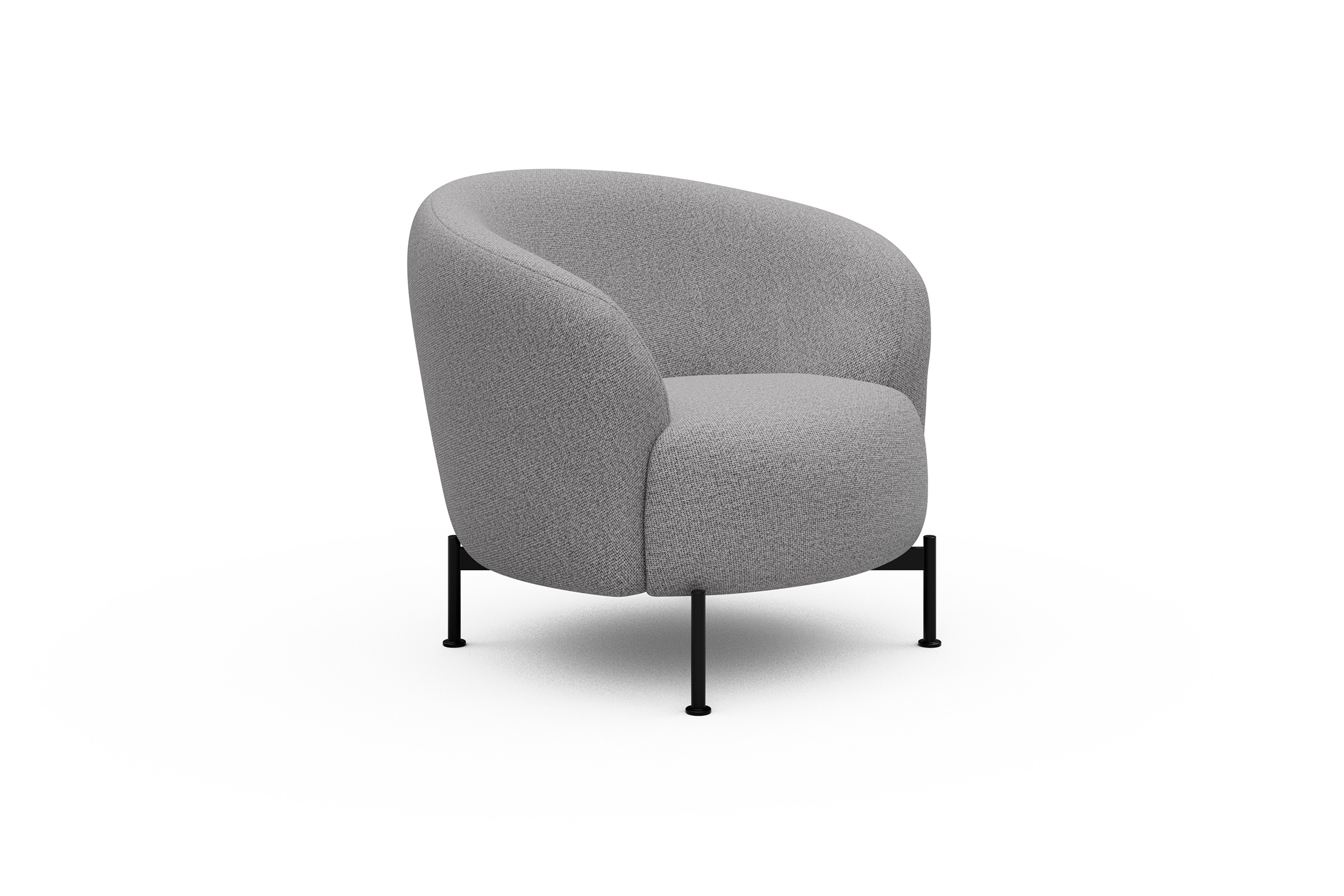 Sessel Ronda X-Metallgestell Schwarz Sama-Grey