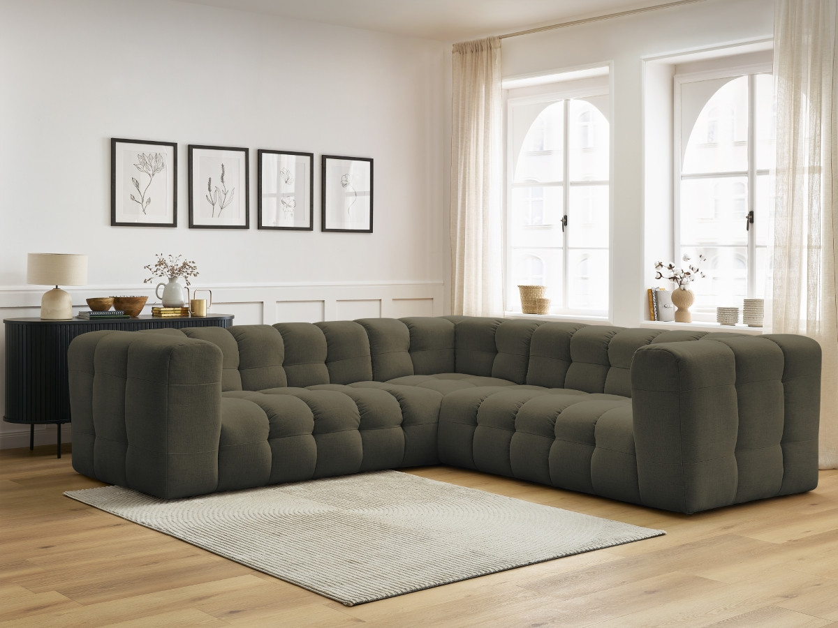 Bobochic Cloud Ecksofa 268 × 184 cm Stoff Grün