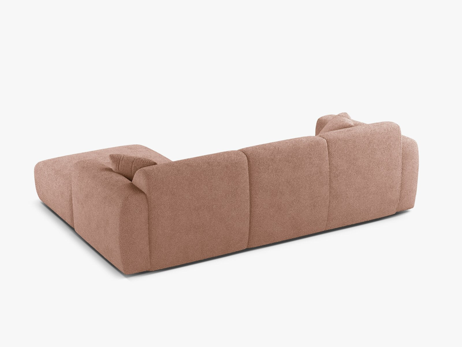 Micadoni Ecksofa Molino 4-Sitzer Rechts Boucle Baloo Puderrosa