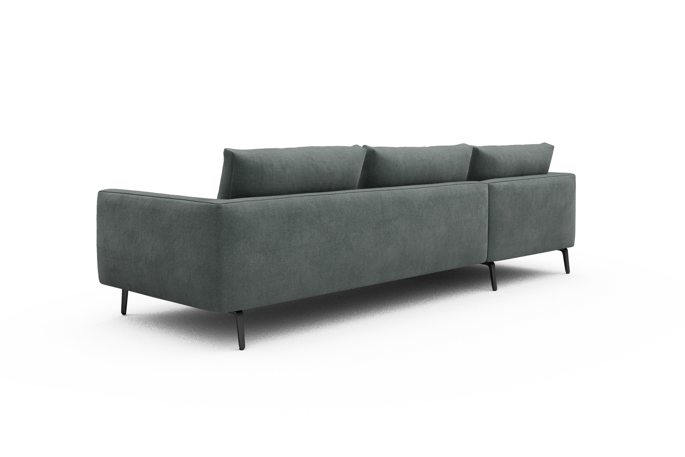 Ecksofa Karl Chaiselongue links mit 2,5-Sitzer Smooth-Silver-Grey