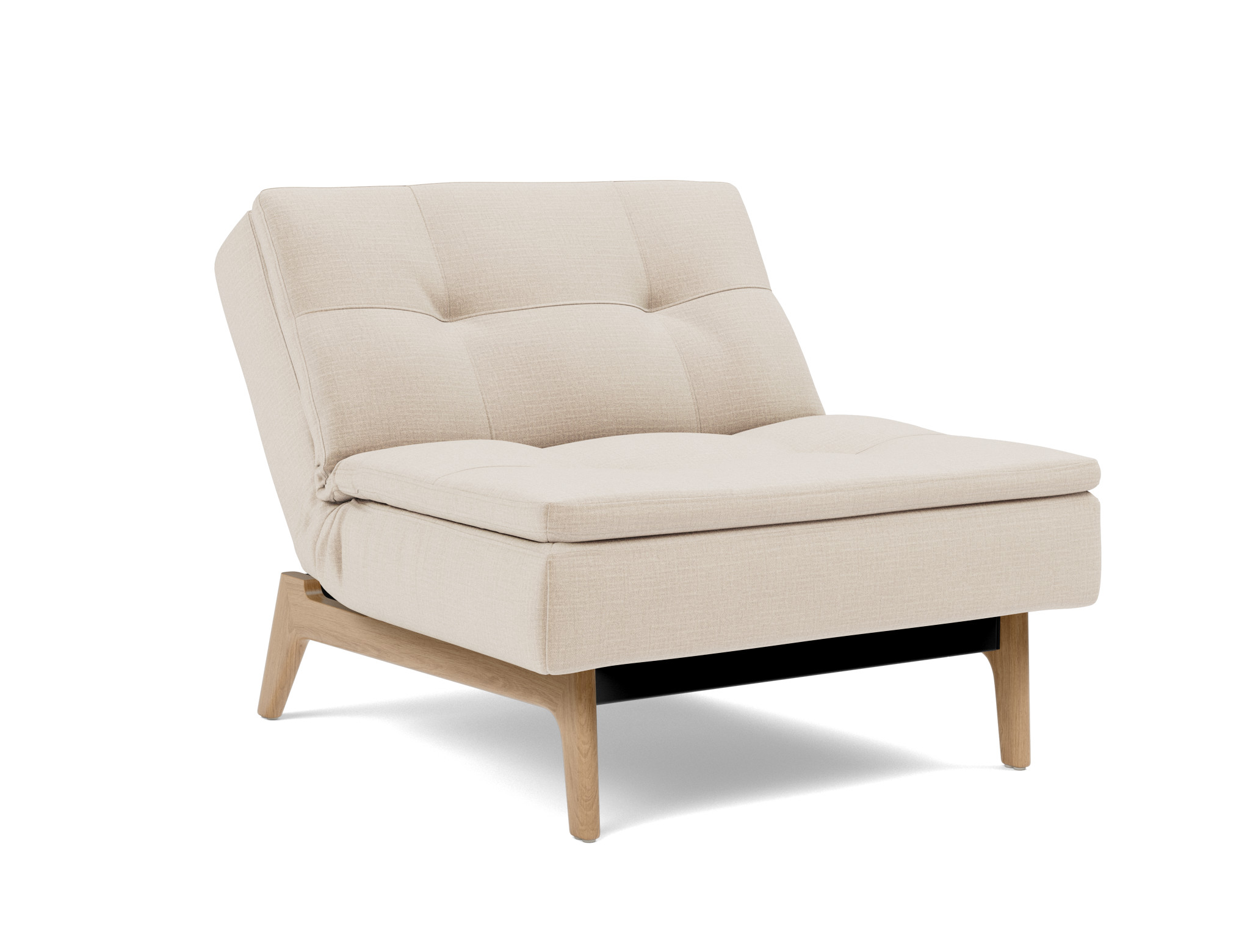 Sessel Dublexo Chenille Esina 410-Almond-Beige Beine Eiche