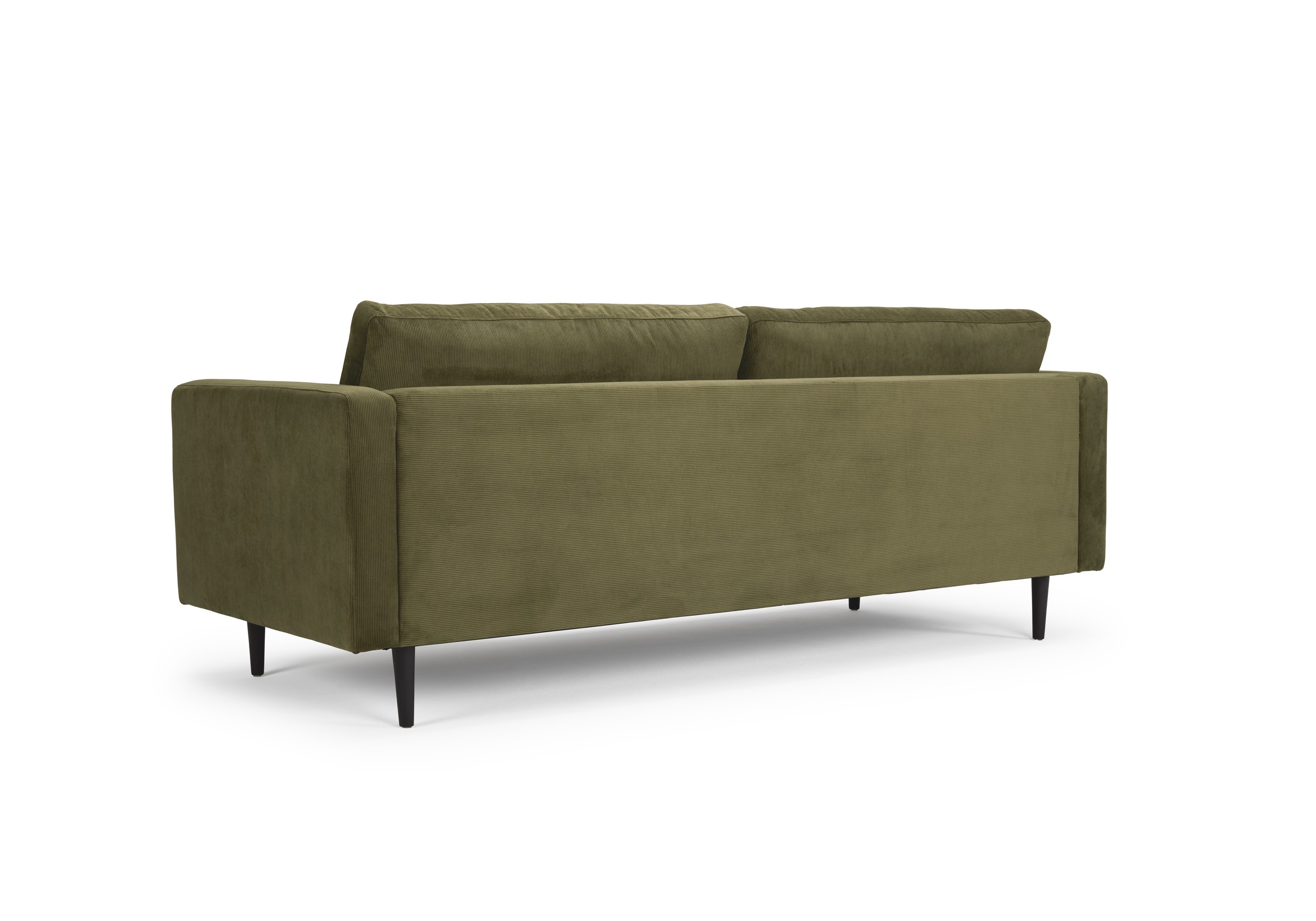 Sofa Malte 3-Sitzer Beinfarbe Eiche Schwarz Kord Cordufine 316-Pine-Green