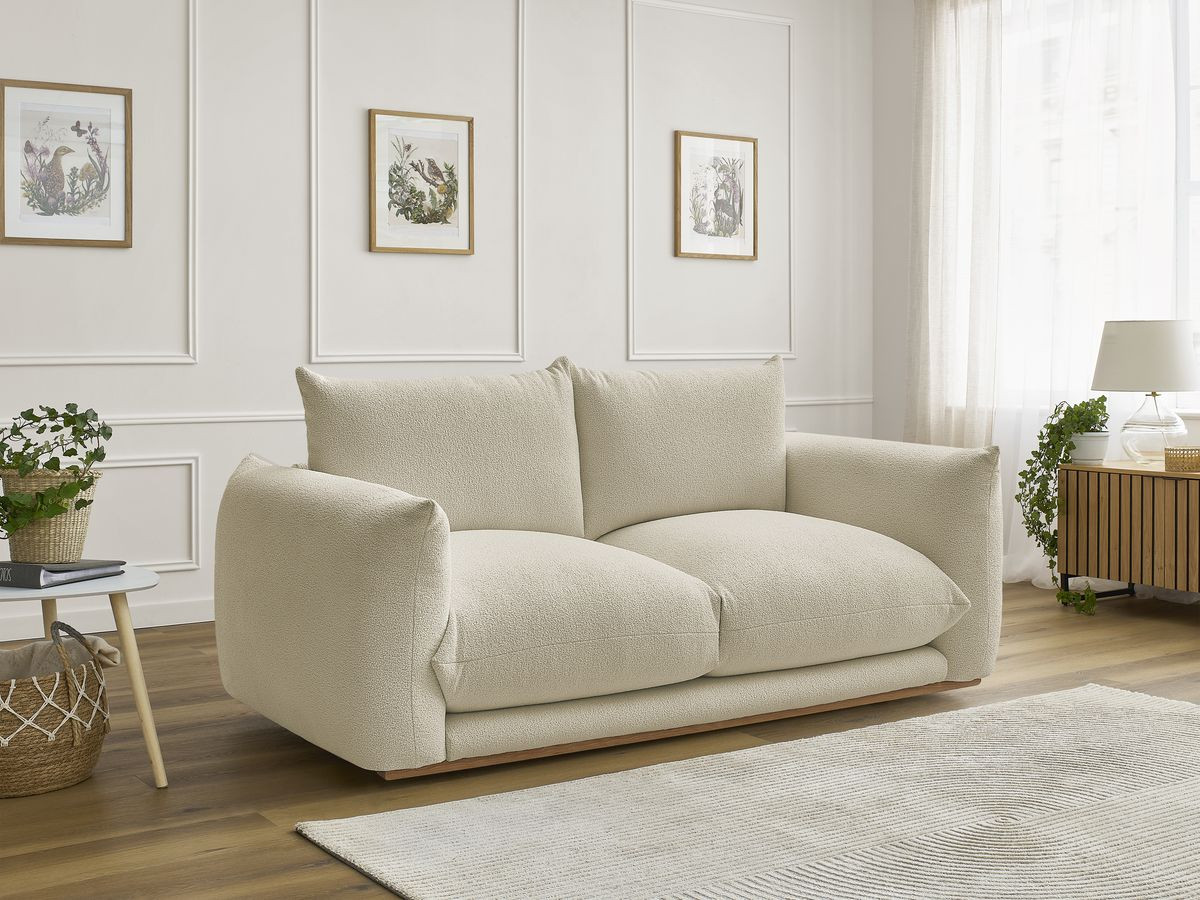 Bobochic Ernest Sofa 2-Sitzer Bouclé-Stoff Beige