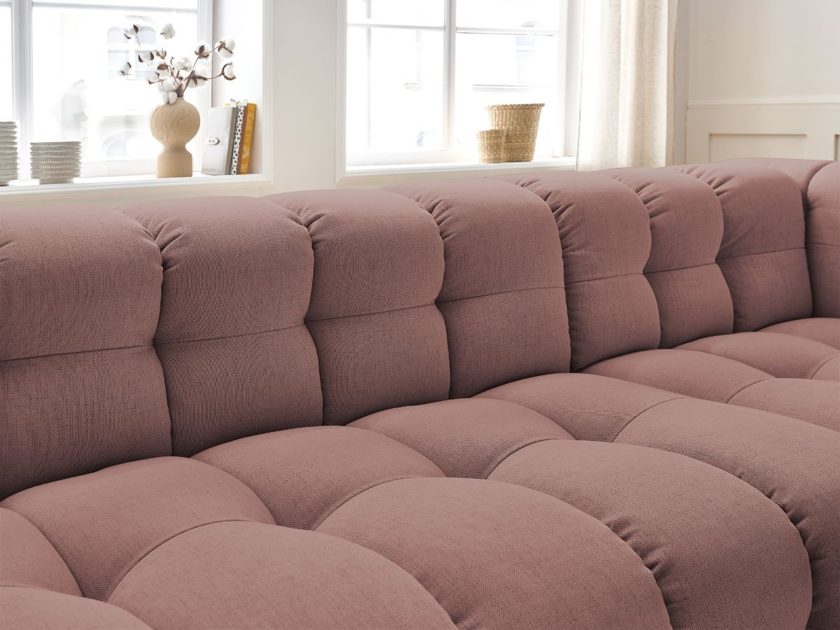 Bobochic Cloud Ecksofa 288 × 184 cm Stoff Rosa Ecke rechts