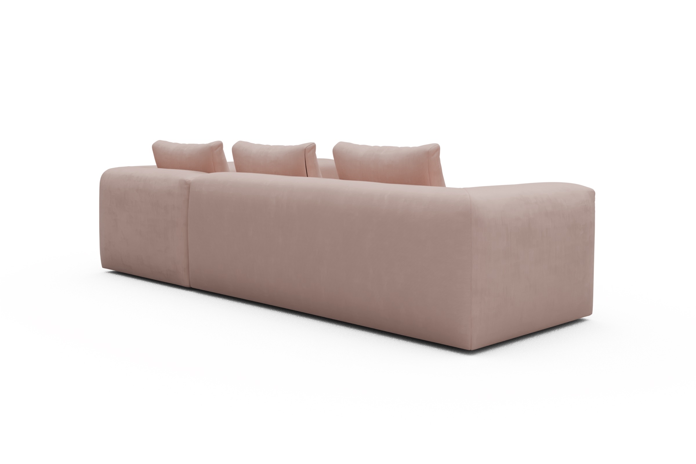 Ecksofa Fred 2x 2,5-Sitzer rechts offen Cordufine-Blush
