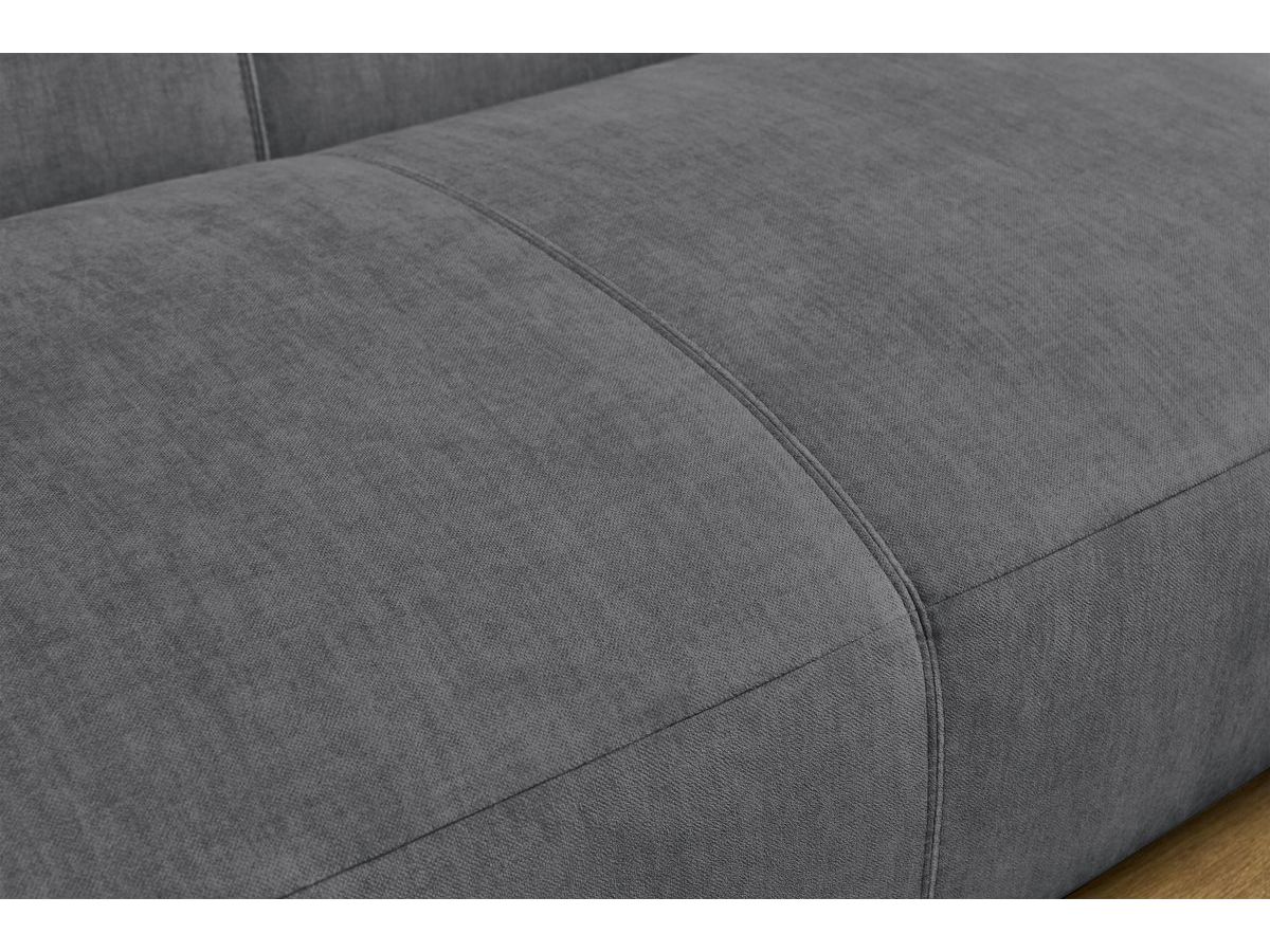 Bobochic Lavena Wohnlandschaft 359 × 220 cm Samt Dunkelgrau Ecke links