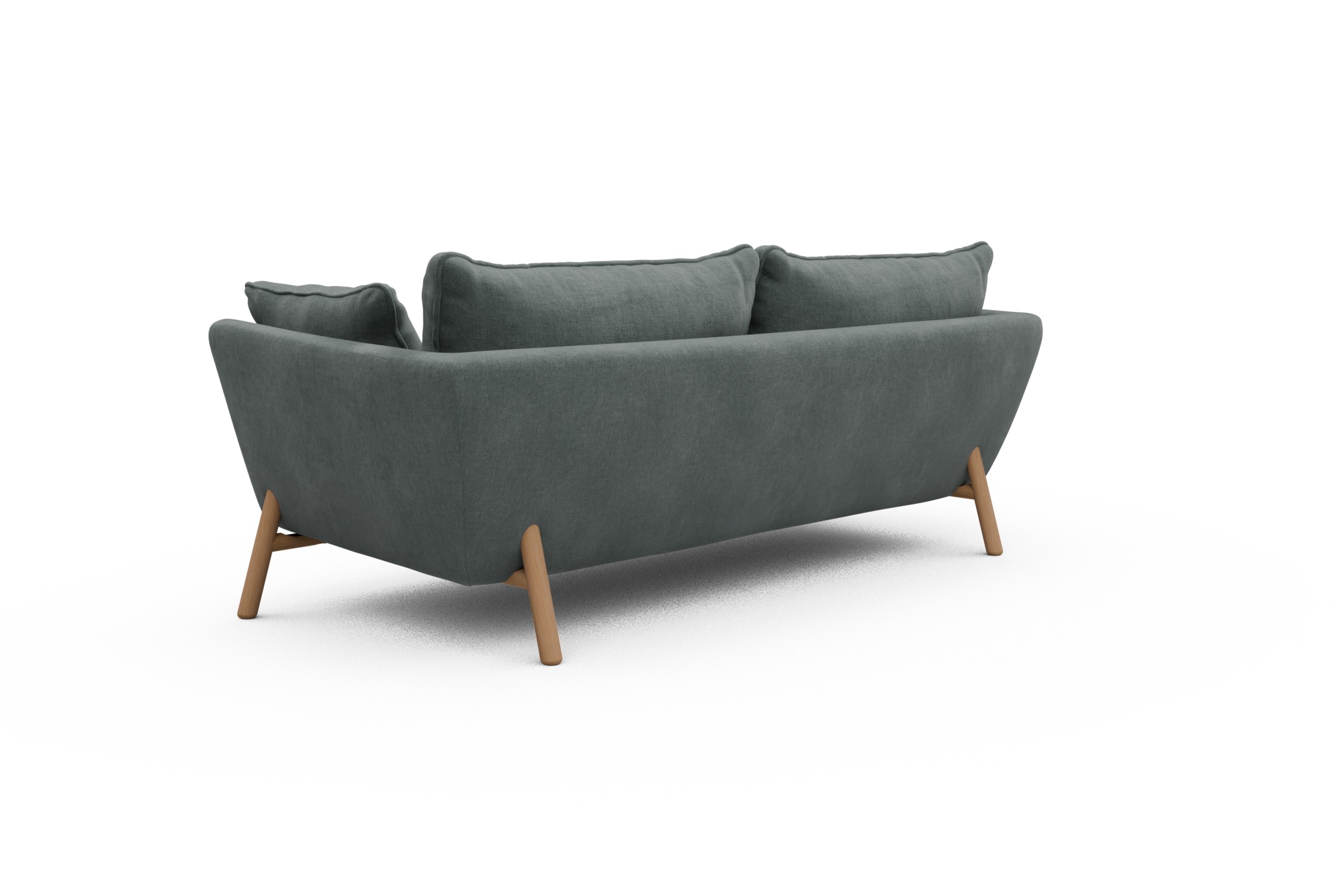 Sofa Emil PREMIUM 3-Sitzer Beinfarbe Eiche Natur Smooth-Silver-Grey
