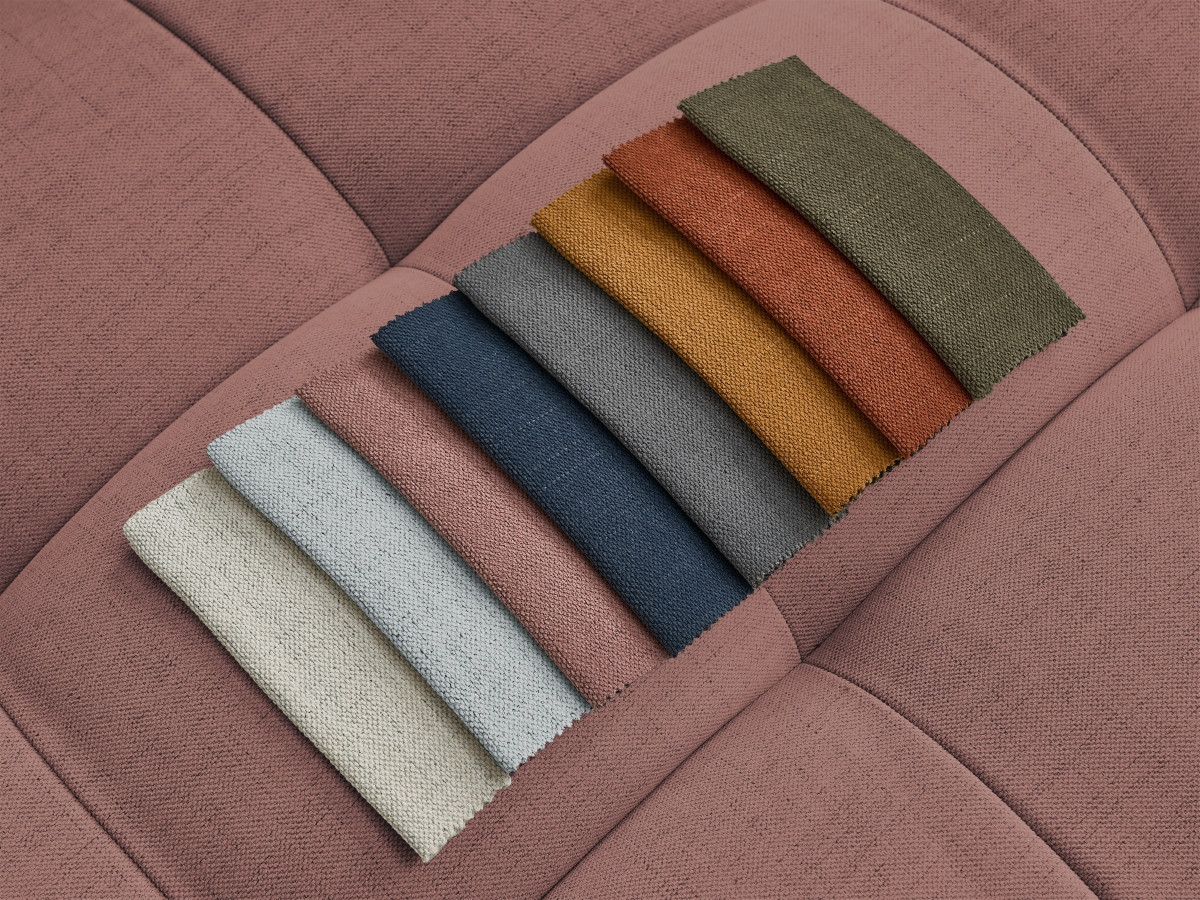 Bobochic Cloud Sofa 4-Sitzer mit Pouf Stoff Rosa