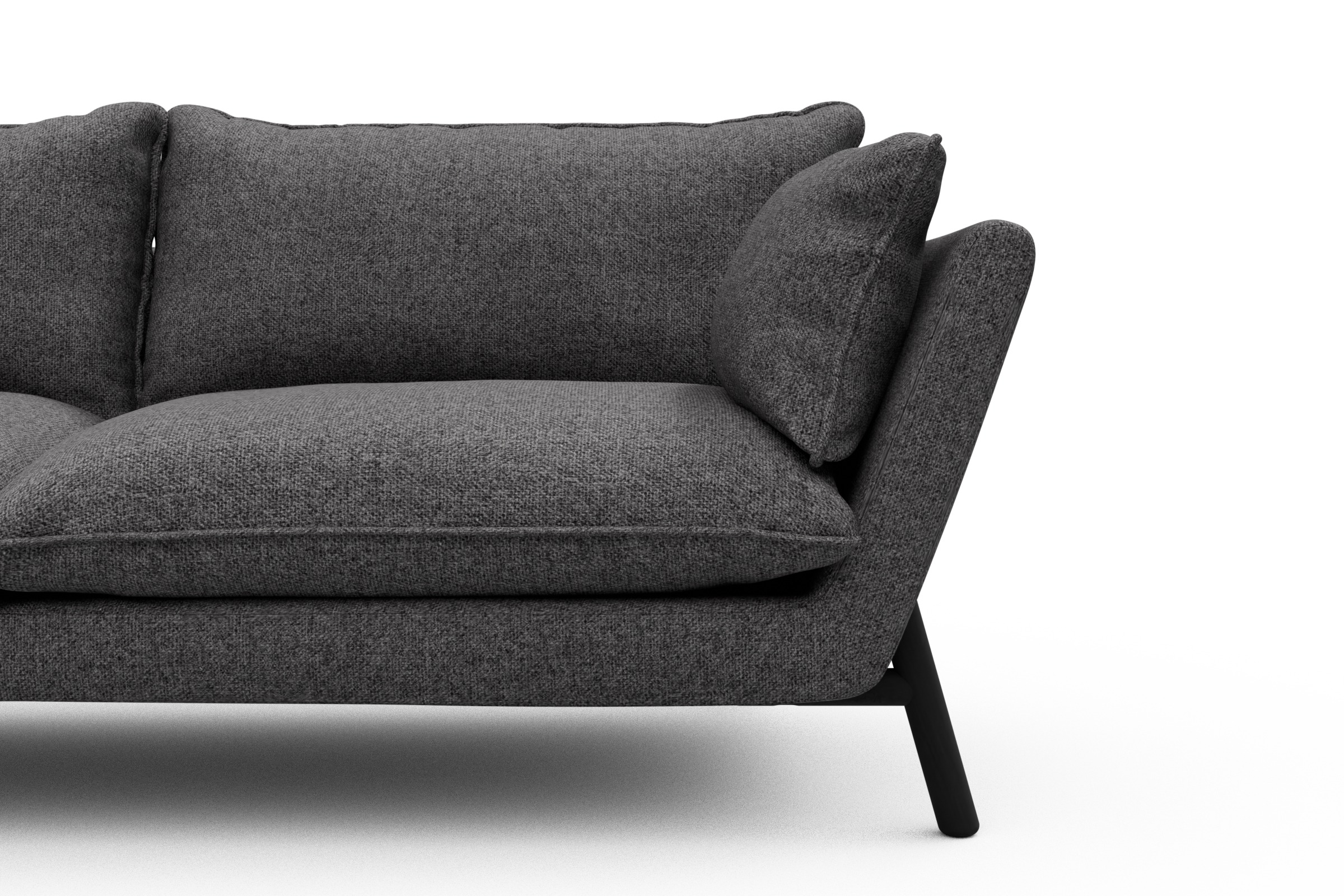 Sofa Emil PREMIUM 2-Sitzer Beinfarbe Eiche Schwarz Sama-Antracite