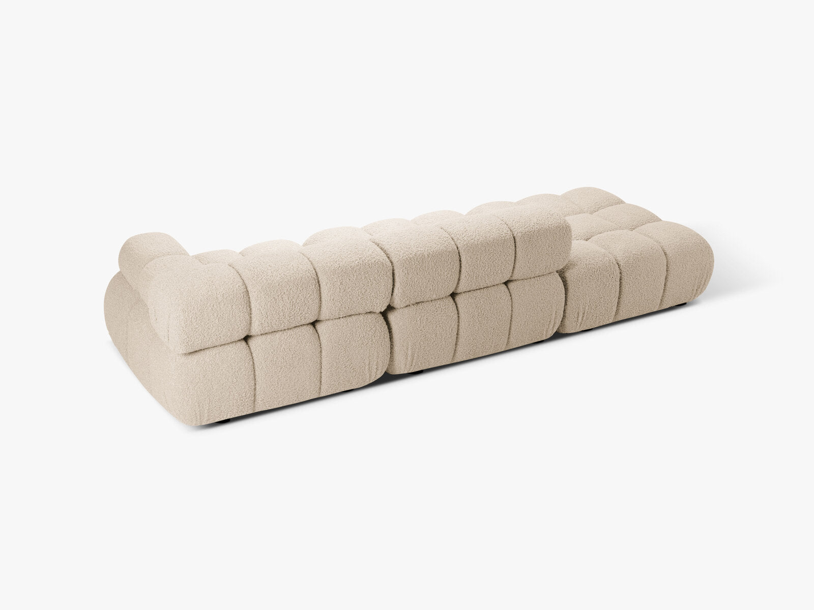 Micadoni Modulares Sofa Bellis 4-Sitzer Links Boucle Rolf Helles Beige
