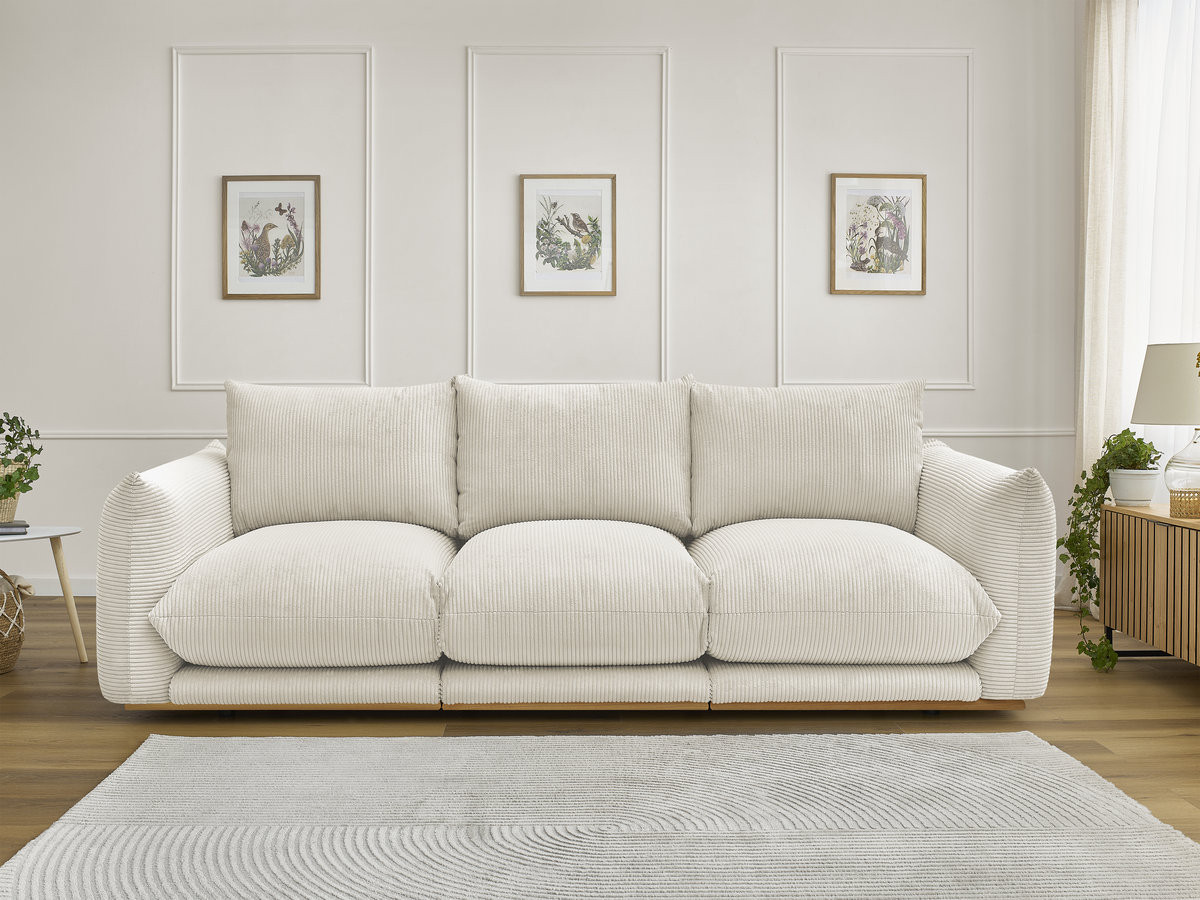 Bobochic Ernest Sofa 3-Sitzer 266 × 106 cm Cordsamt Beige