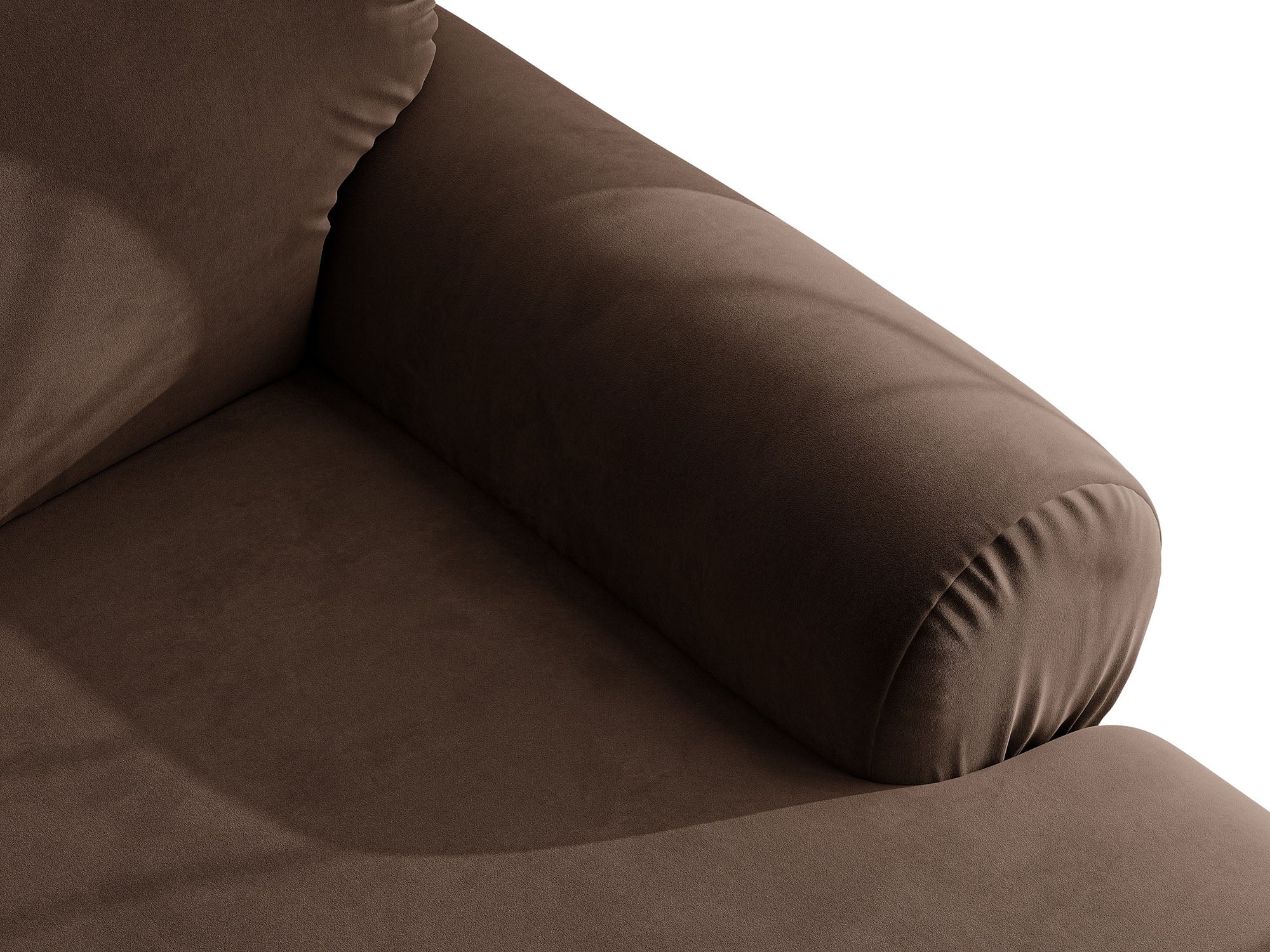Micadoni Ophelia Ecksofa Links Samt Salvador Schokolade