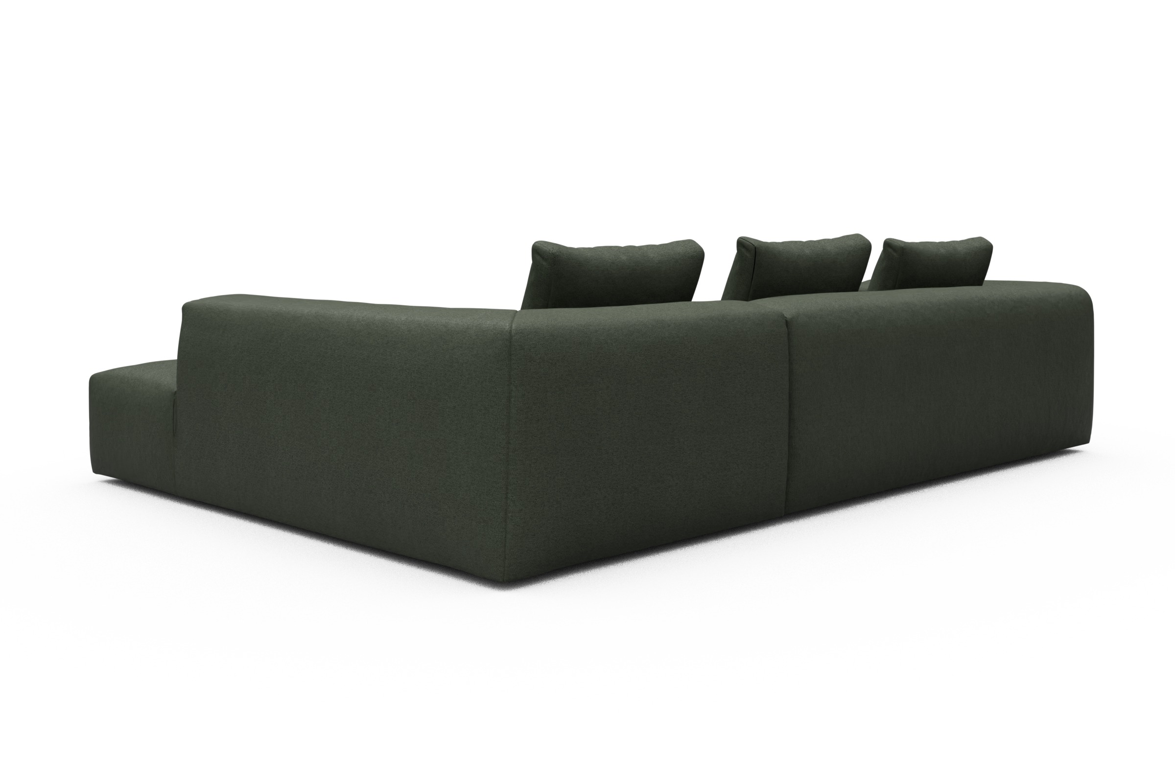 Ecksofa Fred Relax-Ecke rechts mit 2,5-Sitzer Denari-Forest-Green