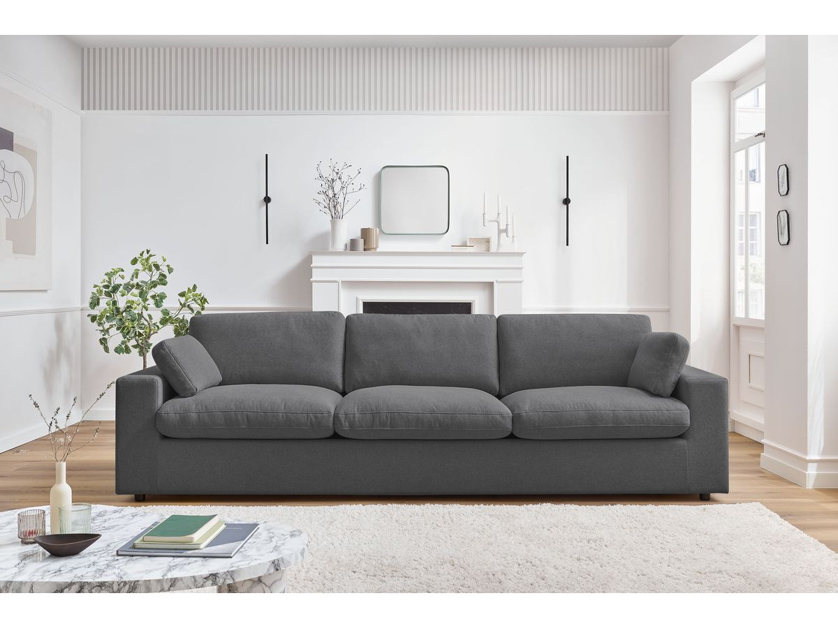 Bobochic Belair Sofa 4-Sitzer Stoff Dunkelgrau