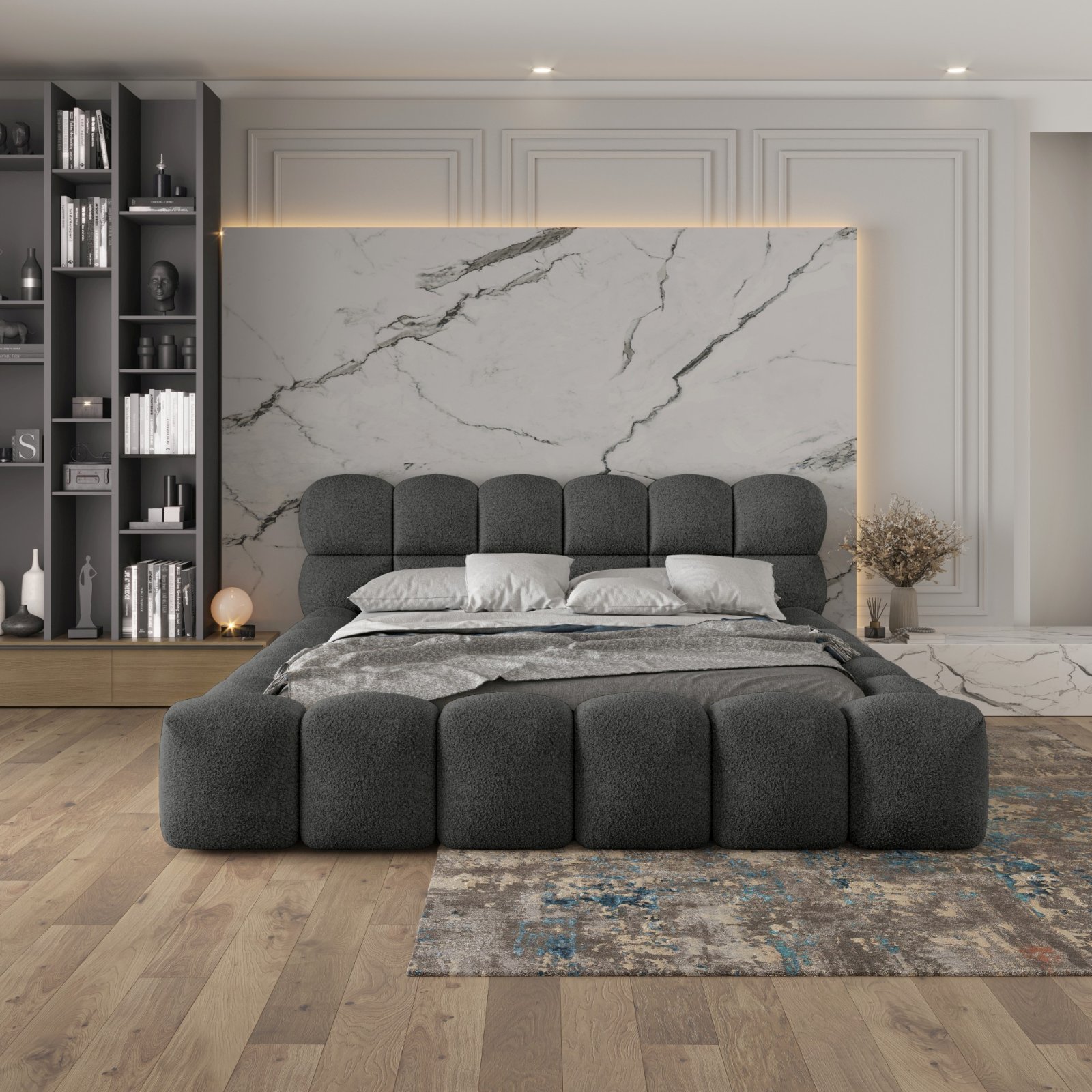 Polsterbett Vento Boucle 180x200 mit Metallrahmen Quelle 92
