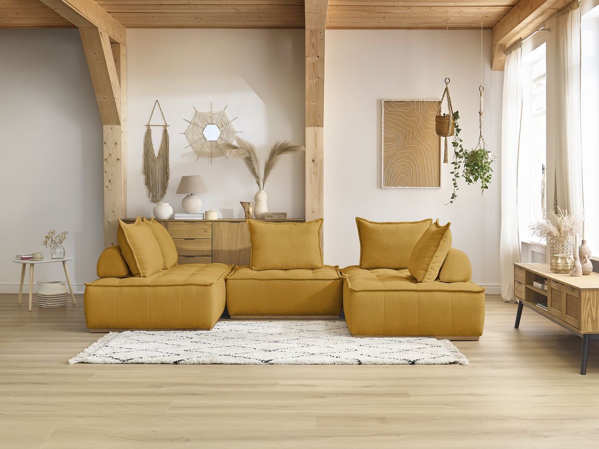 Bobochic Elisa Wohnlandschaft Strukturstoff Gelb