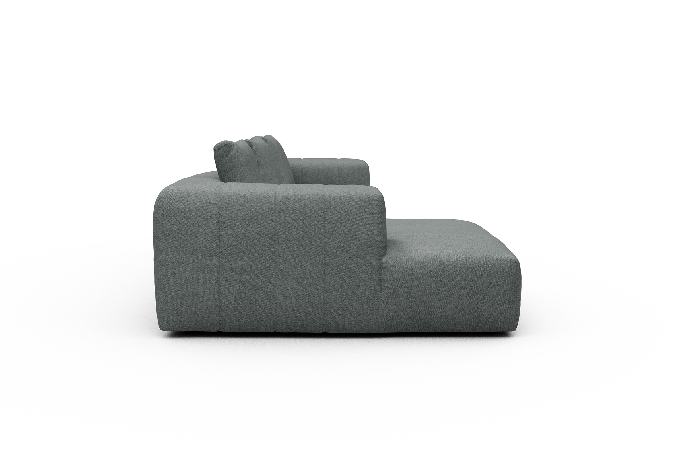 Ecksofa Hugo 2,5-Sitzer Armlehne rechts mit Chaiselongue Denari-Soft-Grey