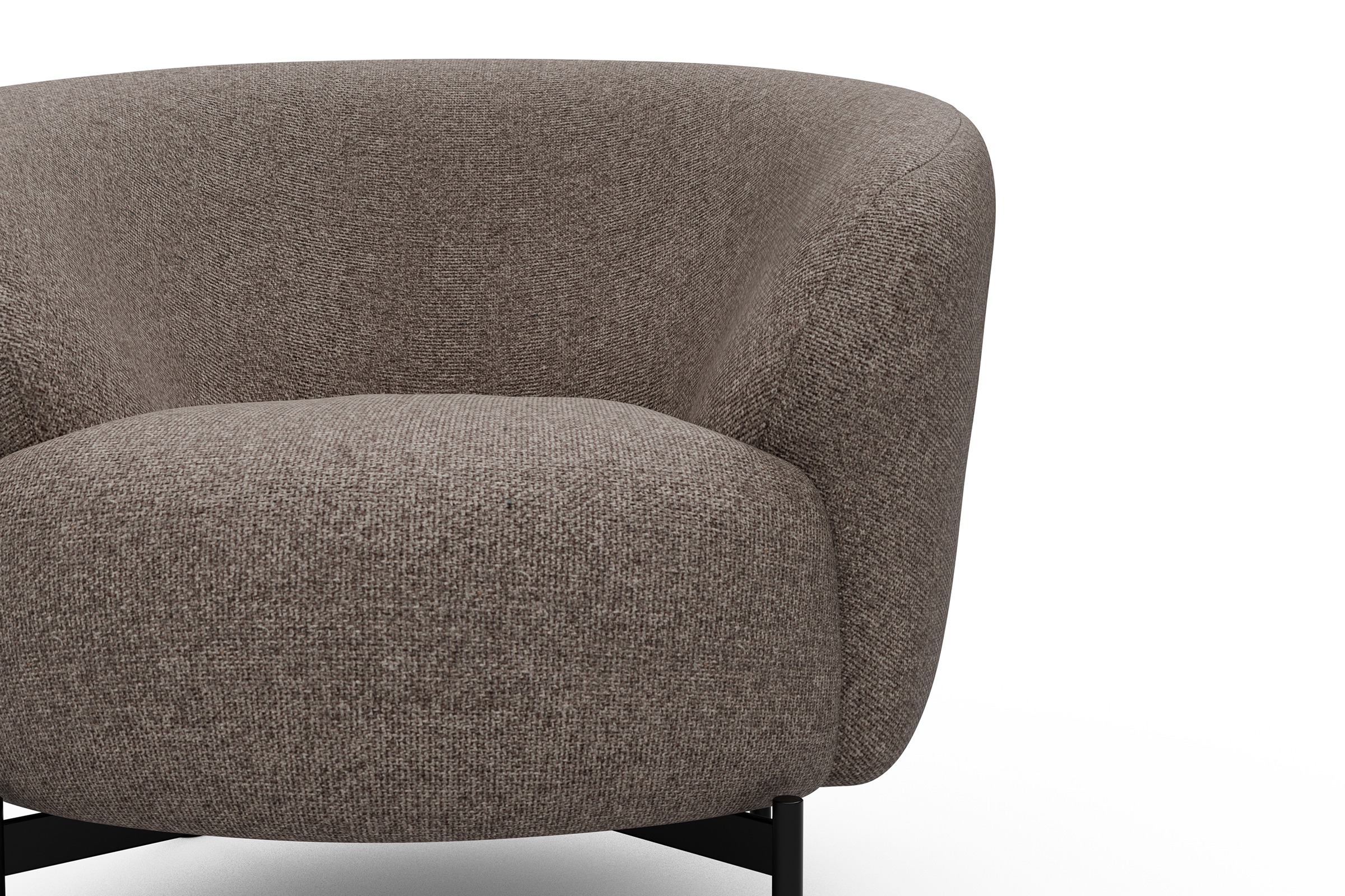 Sessel Ronda X-Metallgestell Schwarz Sama-Stone