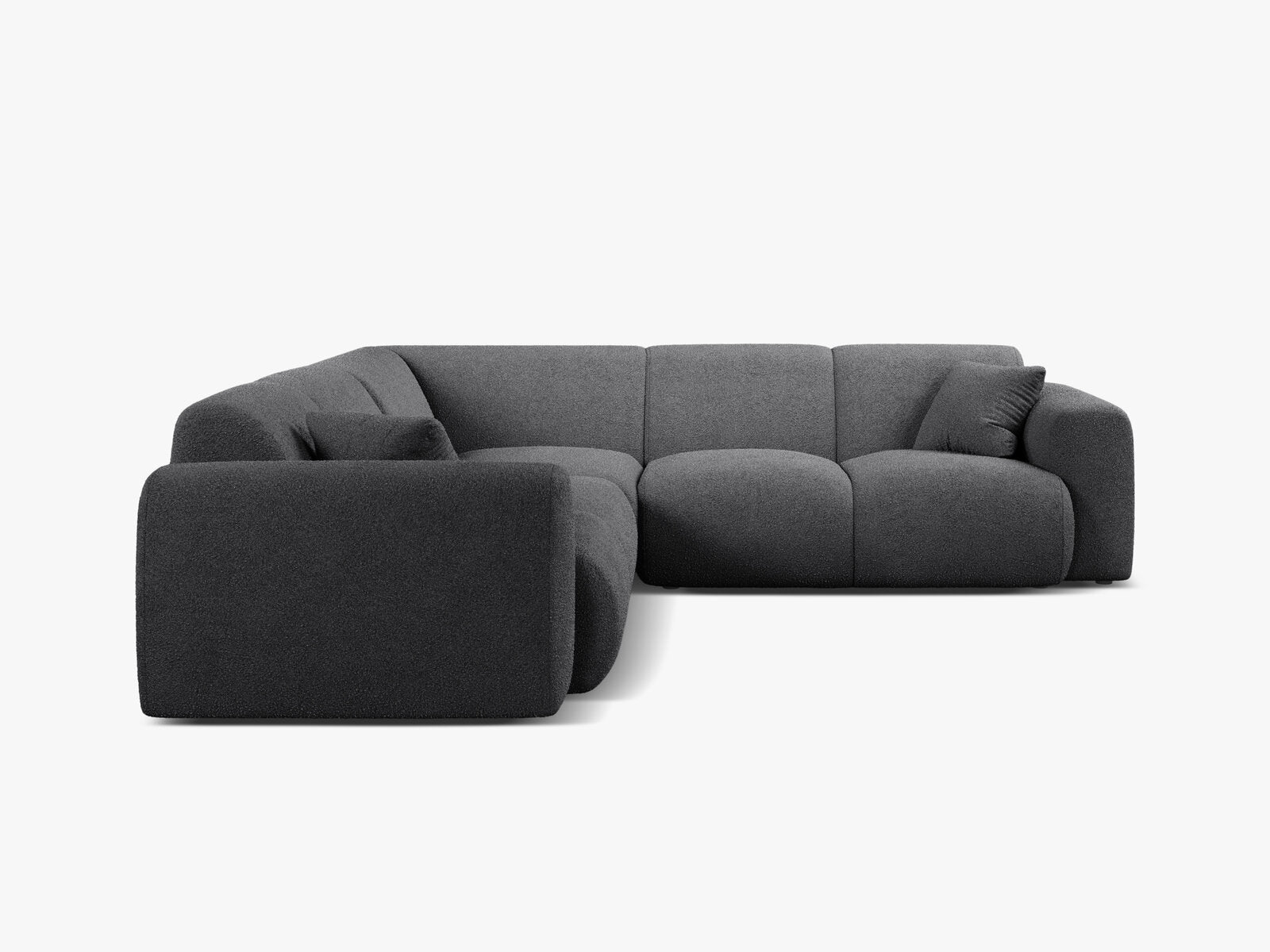Micadoni Ecksofa Molino 5-Sitzer Boucle Baloo Dunkelgrau