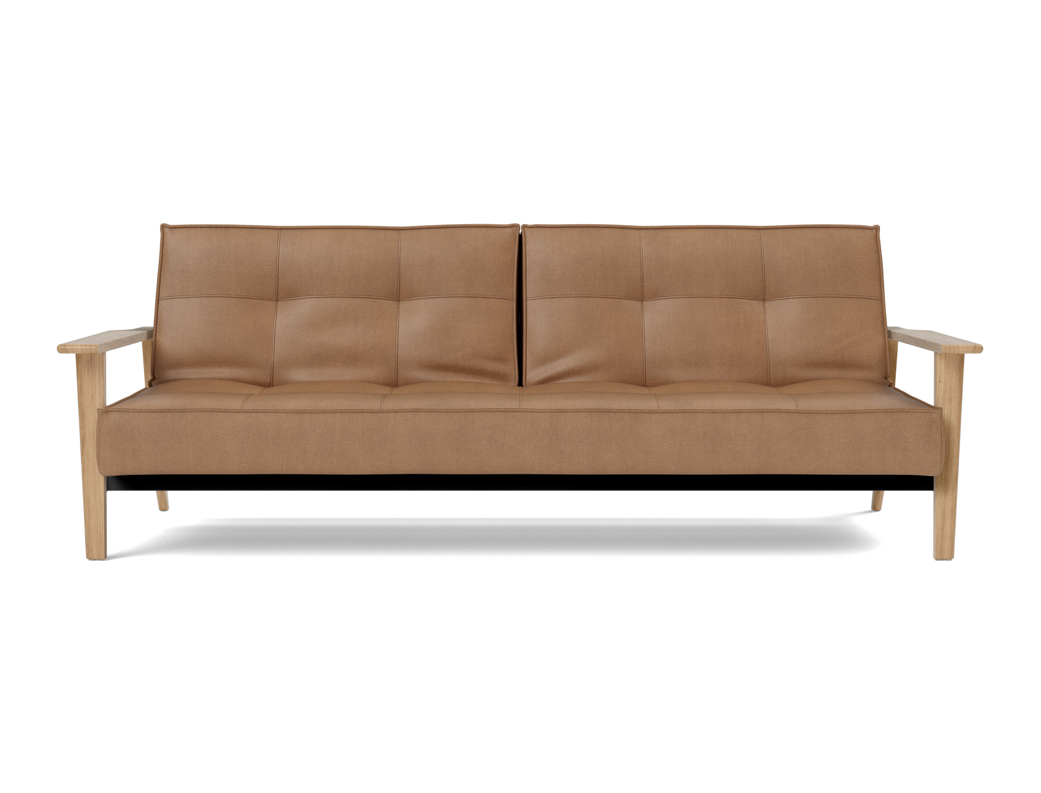 Schlafsofa Splitback Frej Lederoptik Faunal 551-Brown