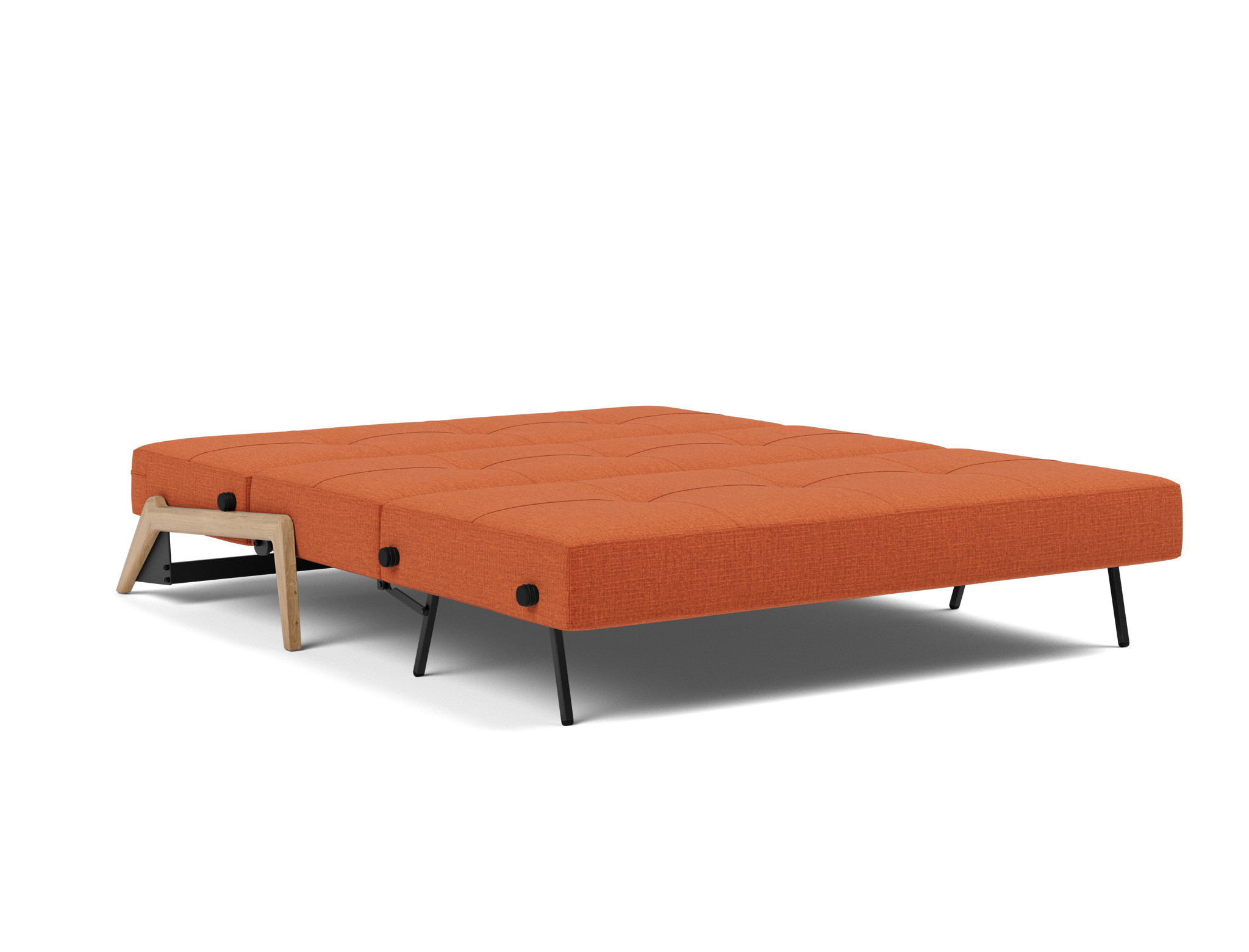 Schlafsofa Cubed 160 Chenille Esina 412-Rust-Orange Beine Eiche