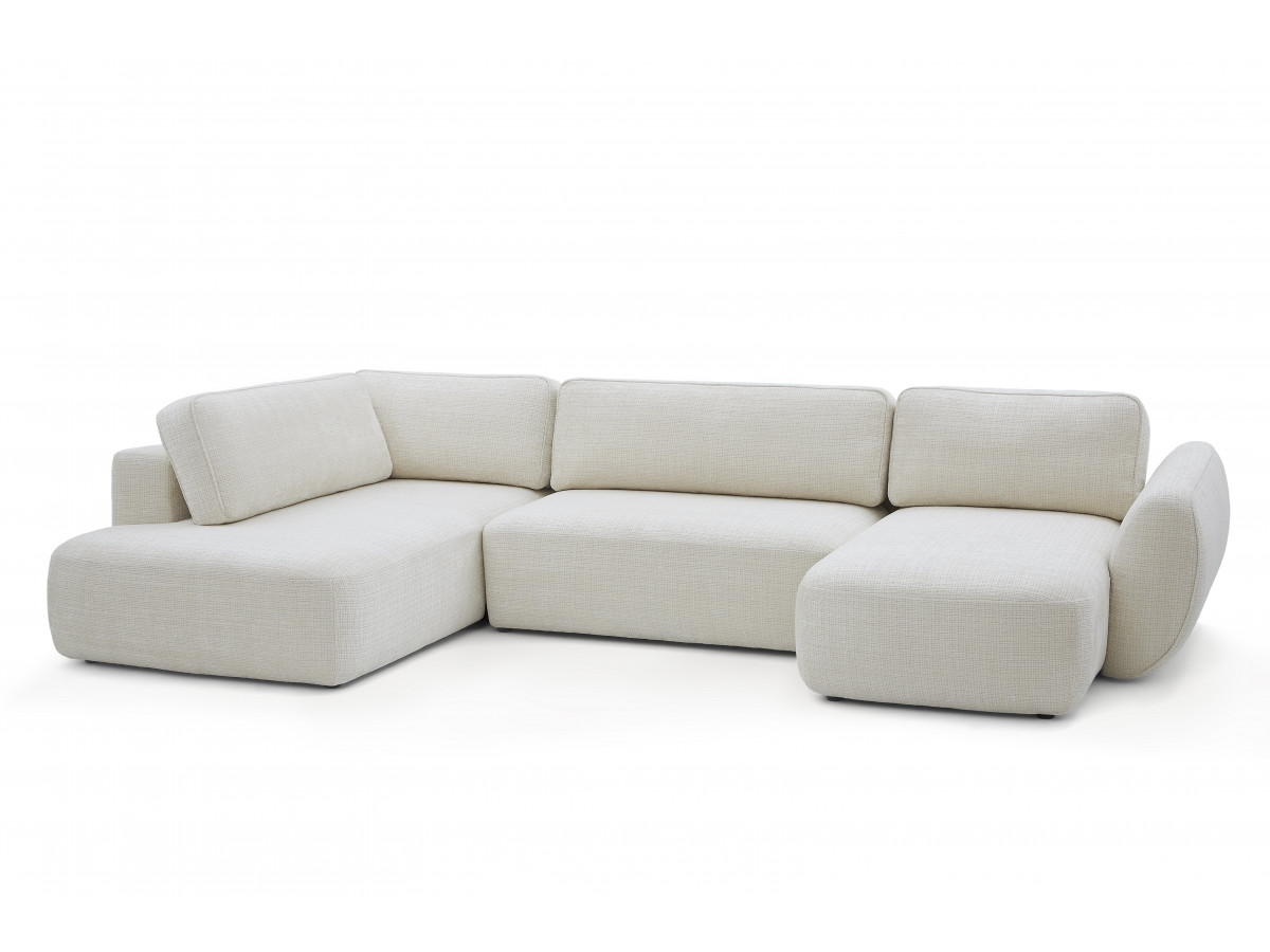 Bobochic Denise Wohnlandschaft Strukturstoff Weiß Ecke rechts