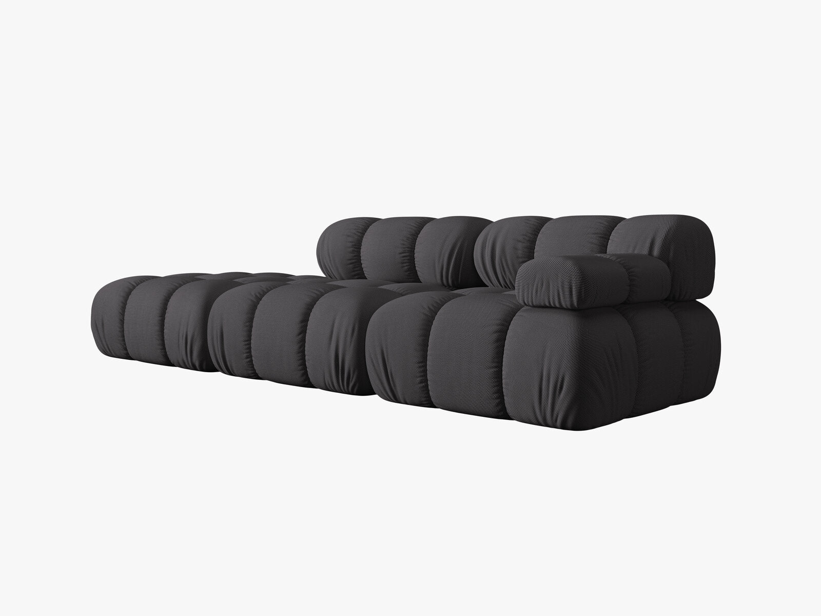 Micadoni Modulares Sofa Bellis 4-Sitzer Links 3D-Stoff Sonic Espresso