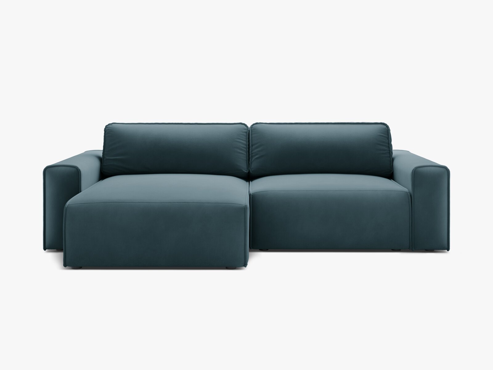 Micadoni Ecksofa Victor 3-Sitzer mit Schlaffunktion Links Samt Blau
