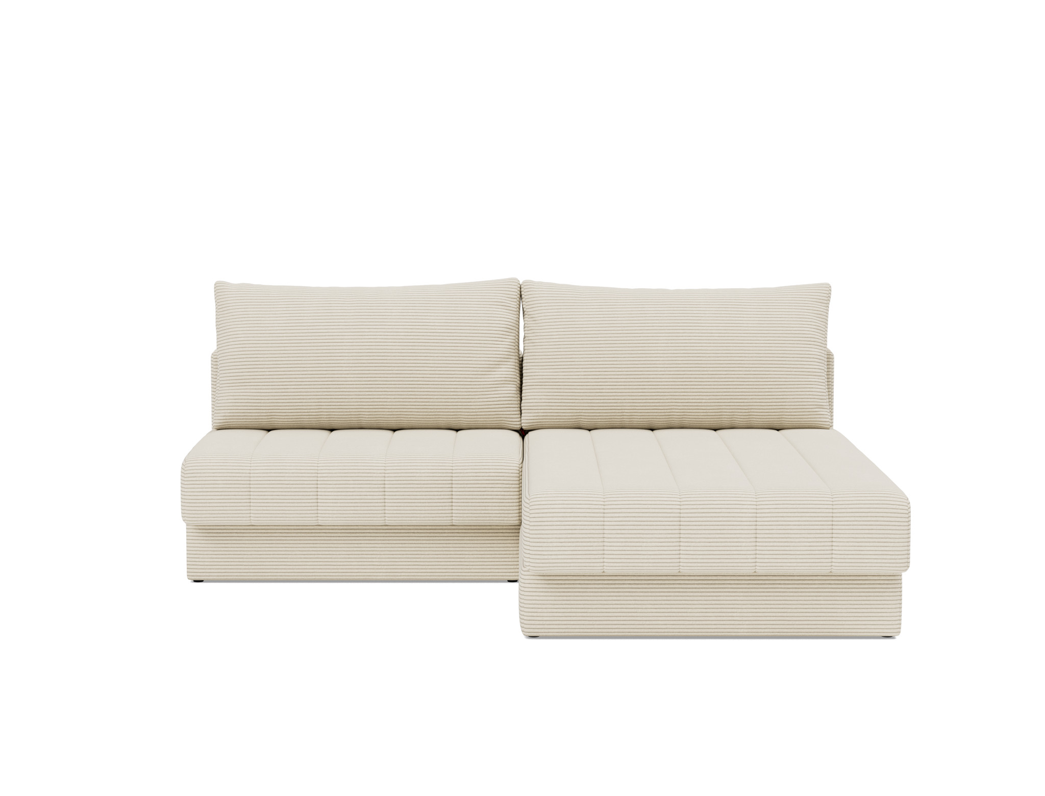Schlafsofa Akello mit Chaiselongue Kord Corduroy 594-Ivory