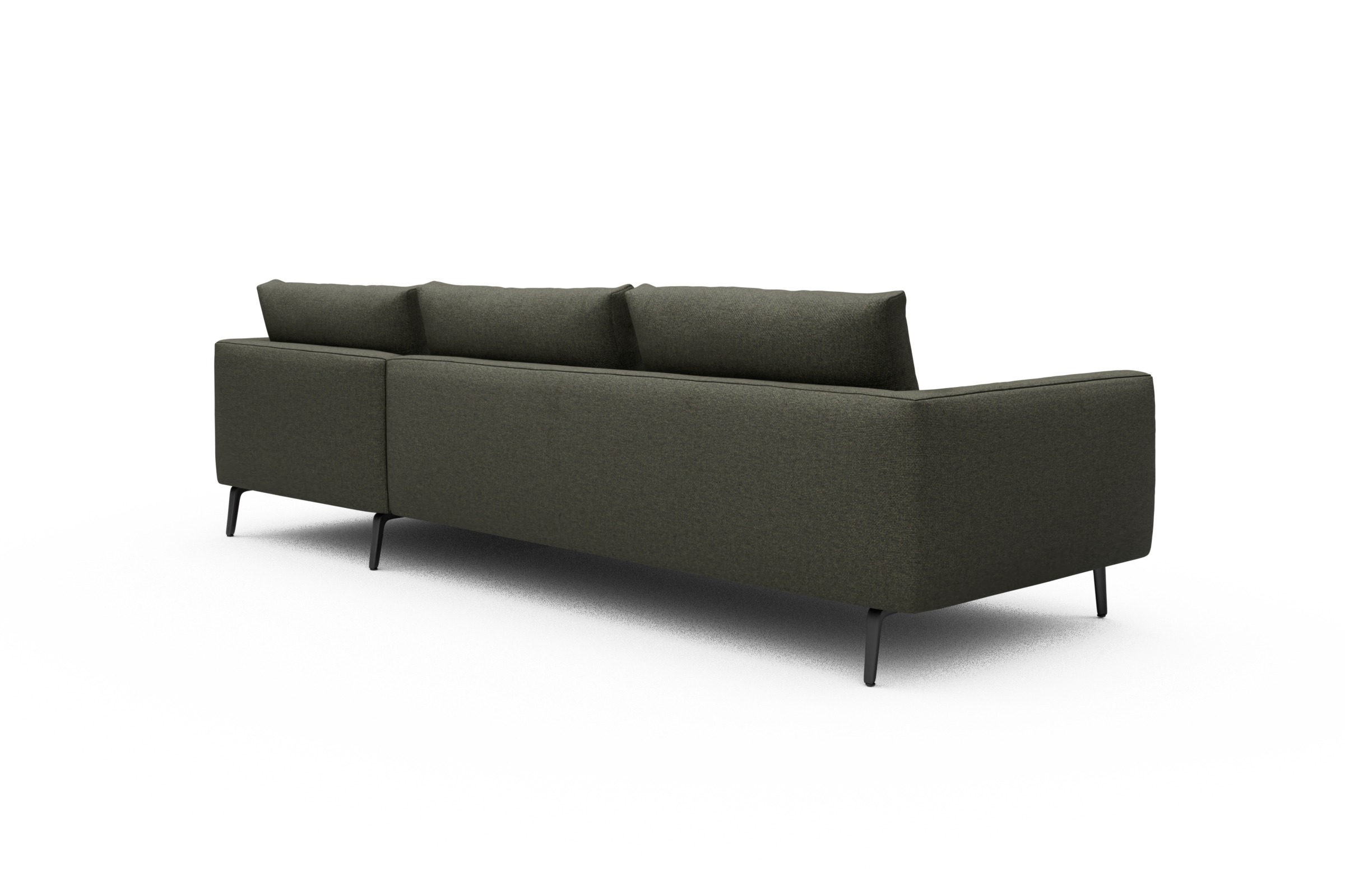Ecksofa Karl Chaiselongue rechts mit 2,5-Sitzer Sama-Winter-Moss