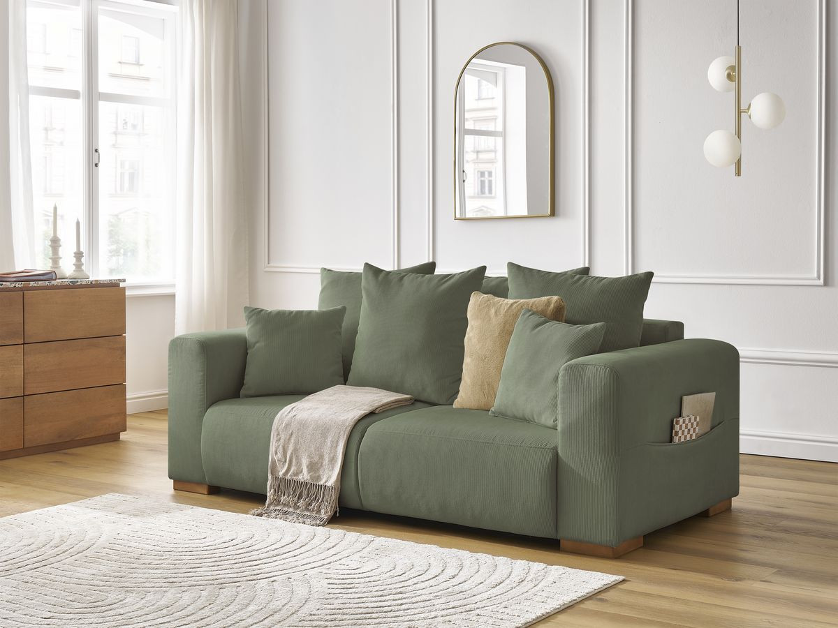 Bobochic Sidonie Sofa 2-Sitzer Cordsamt Grün