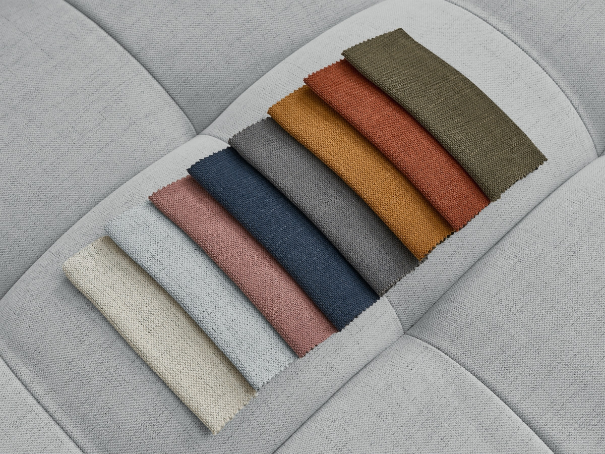 Bobochic Cloud Sofa 4-Sitzer mit Pouf Stoff Hellgrau