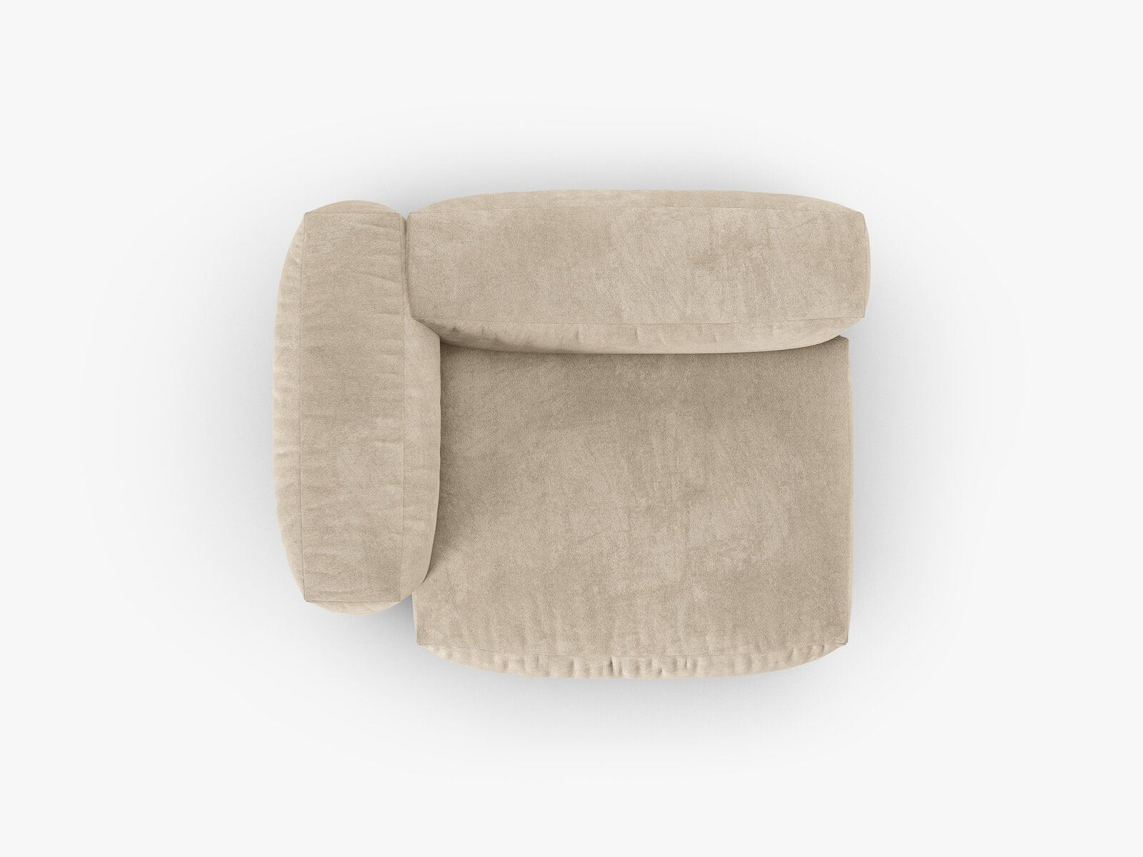 Micadoni Eckmodul mit Armlehne Martina 1-Sitzer 90cm Sitztiefe Links Samt Vogue Helles Beige