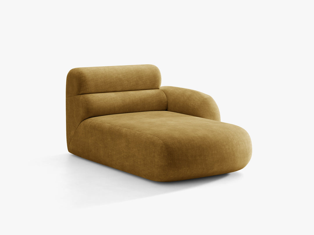 Micadoni Neo Chaiselongue Rechts Chenille Golden Senf