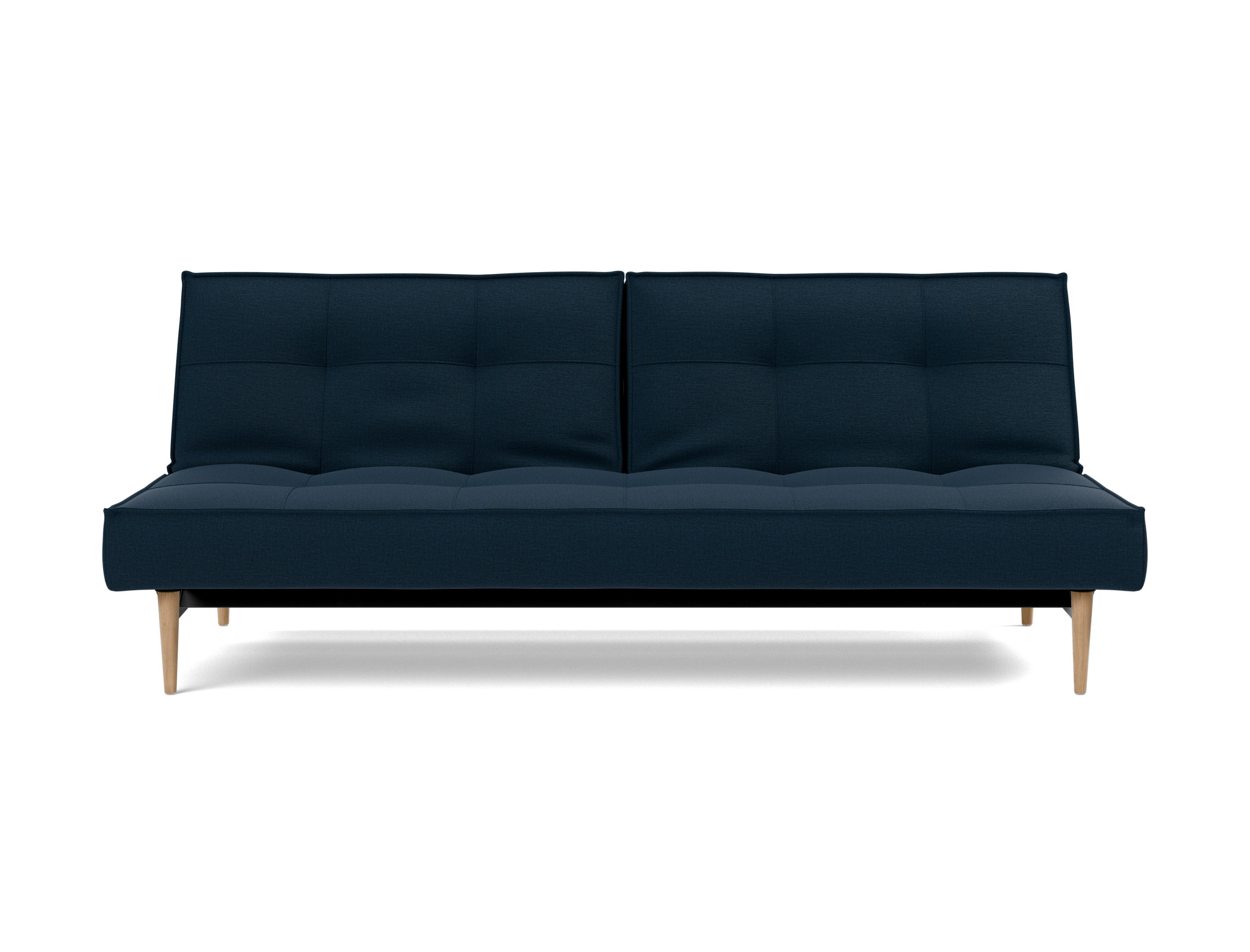 Schlafsofa Splitback Flachgewebe Mixed Dance 528-Blue Beine Styletto Eiche hell