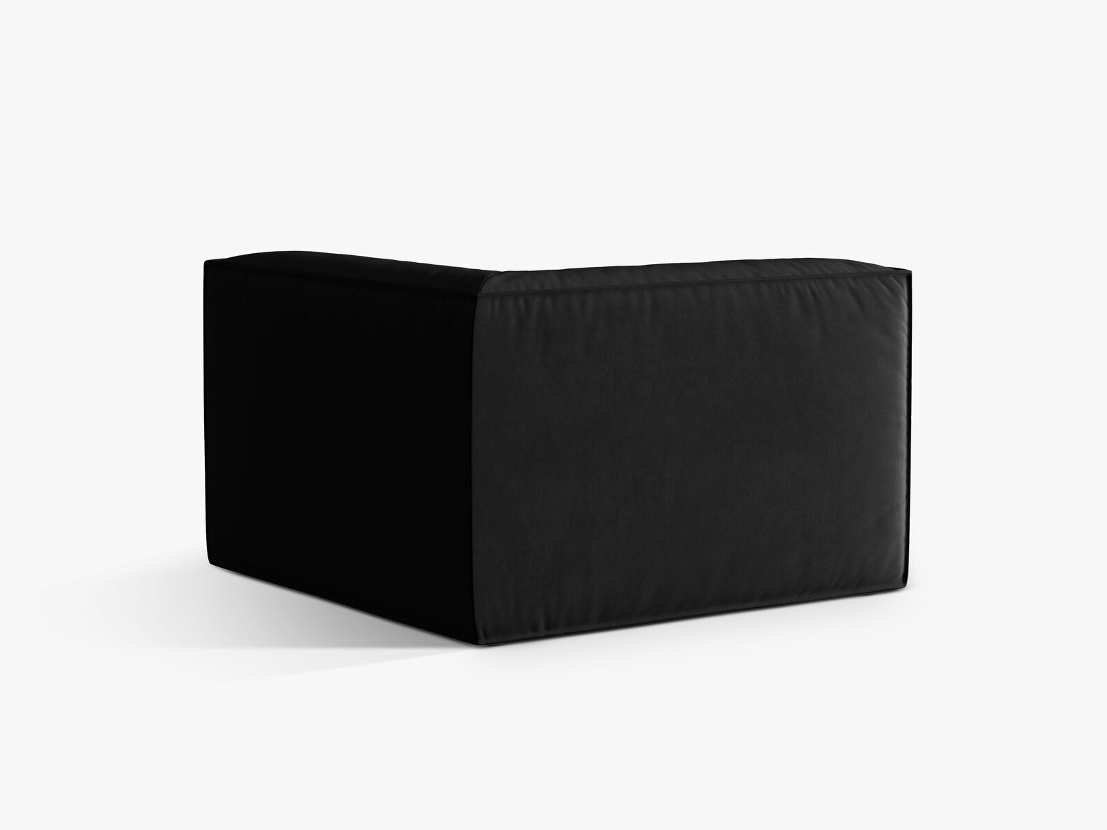Micadoni Eckmodul Nuria 1-Sitzer Samt Schwarz