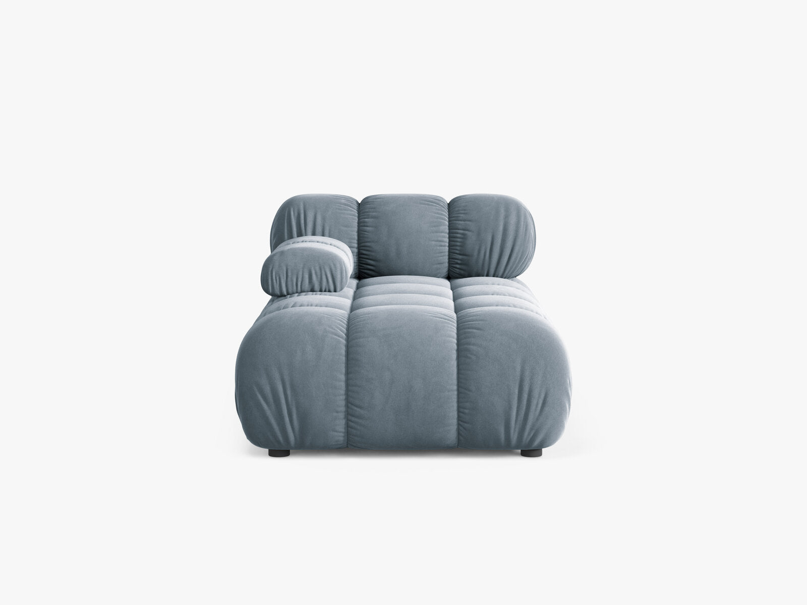 Micadoni Recamiere Bellis Links Samt Bluvel Hellblau