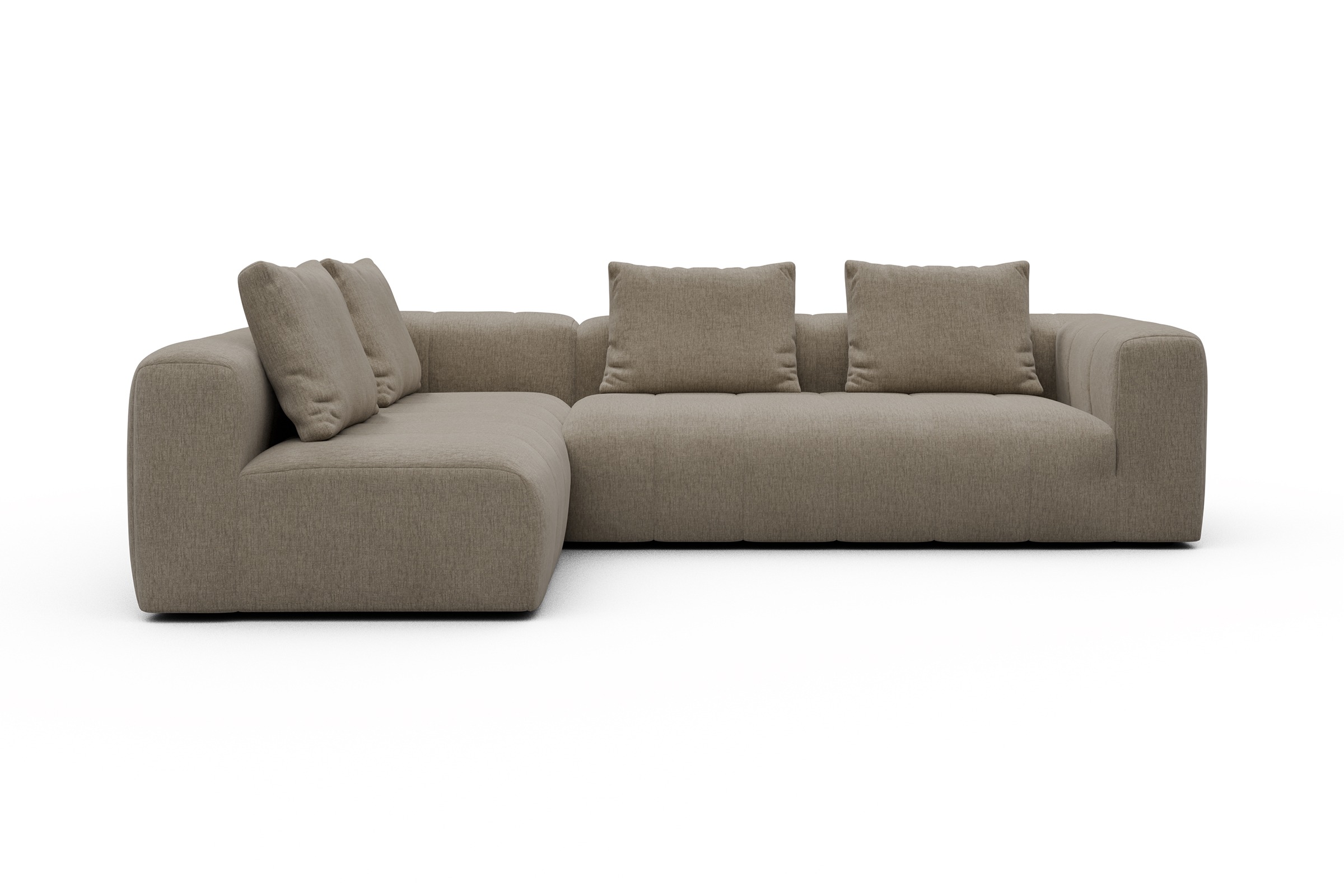 Ecksofa Hugo 2x 2,5-Sitzer Armlehne rechts Smooth-Belge