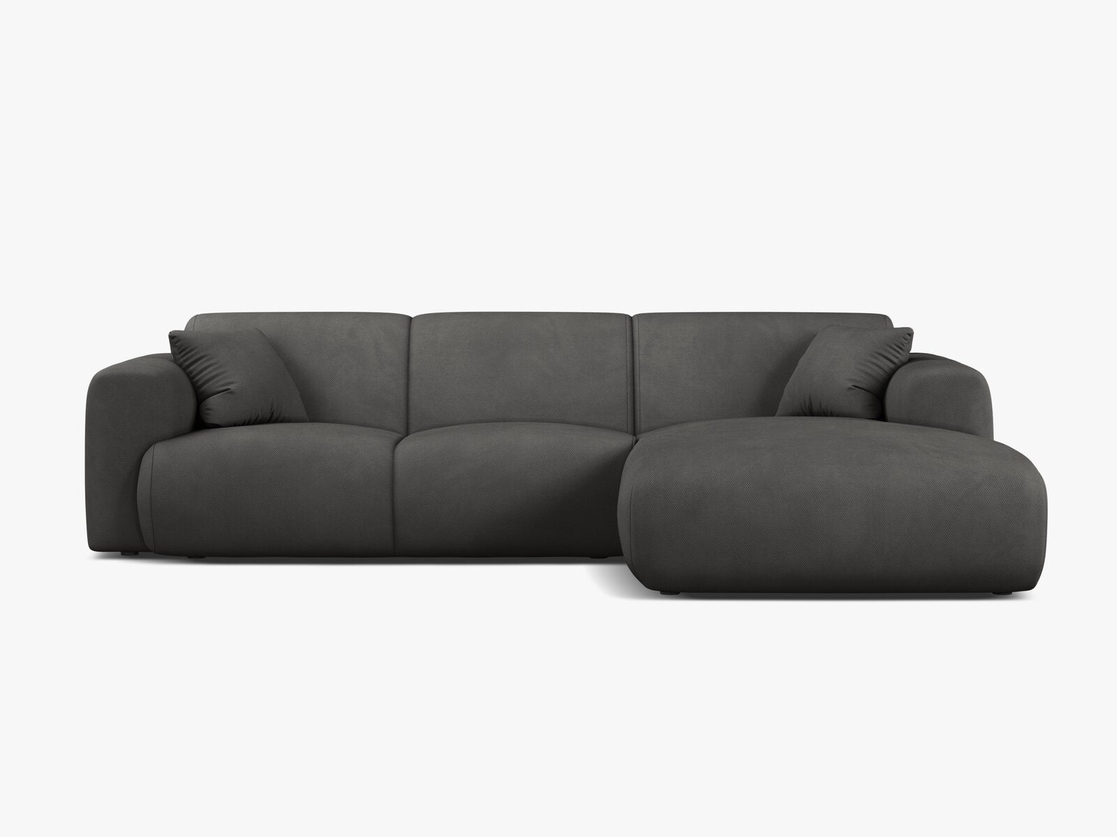Micadoni Ecksofa Molino 4-Sitzer Rechts Strukturierter Stoff Rebel Dunkelgrau