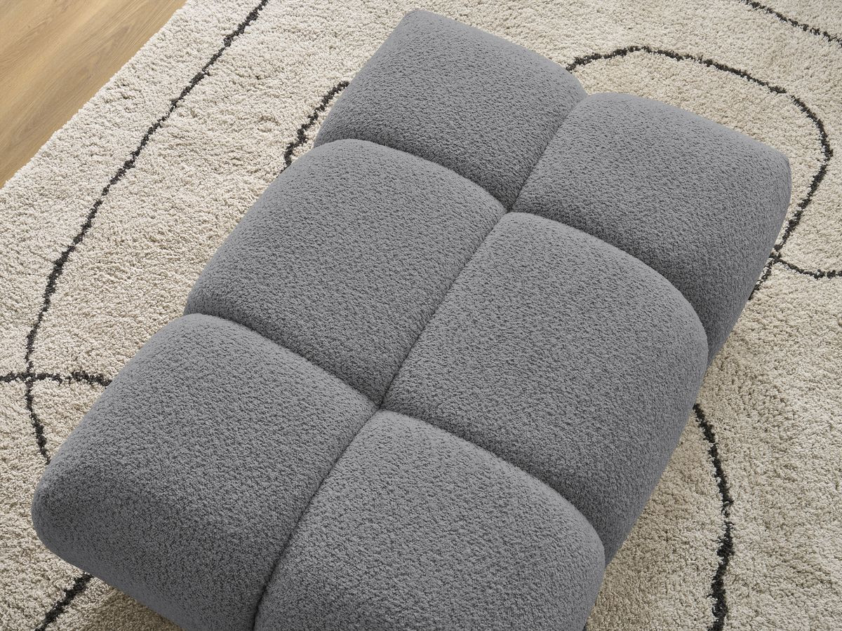 Bobochic Alya Pouf Bouclé-Stoff Dunkelgrau