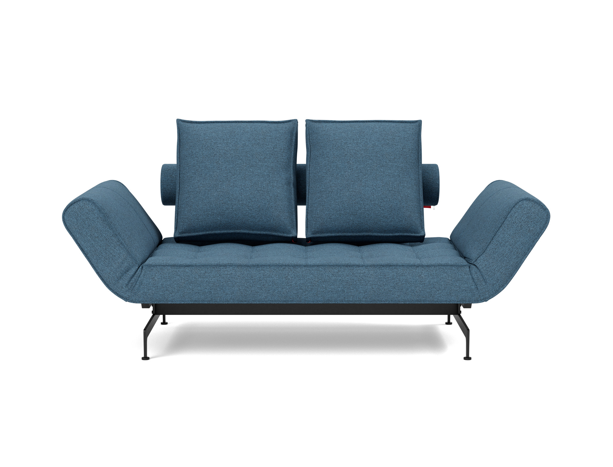 Tagesbett Ghia Strukturierter Stoff Weda 302-Weda-Blue Beine Laser schwarz