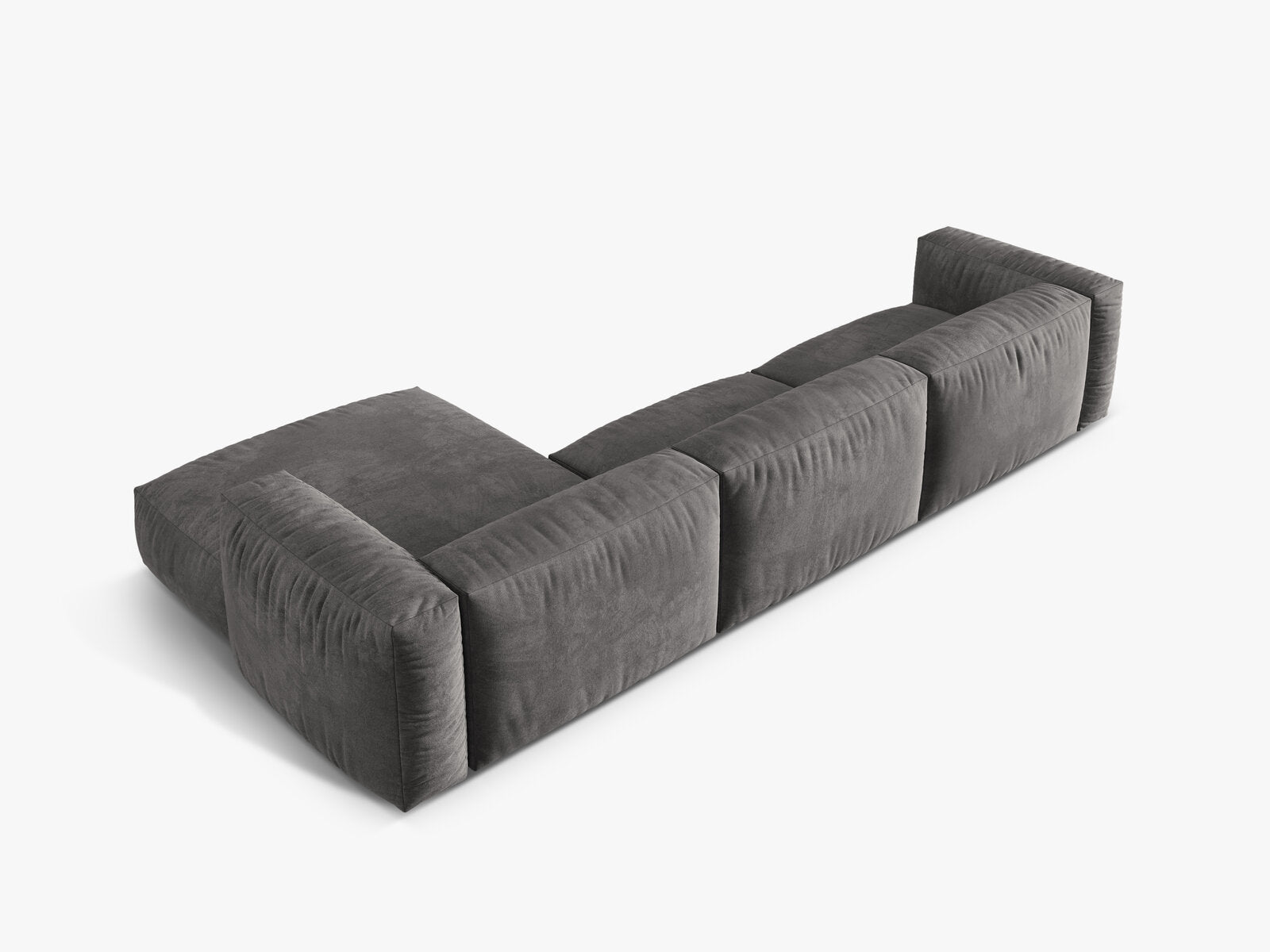 Micadoni Ecksofa Martina 3-Sitzer Rechts Samt Vogue Grau
