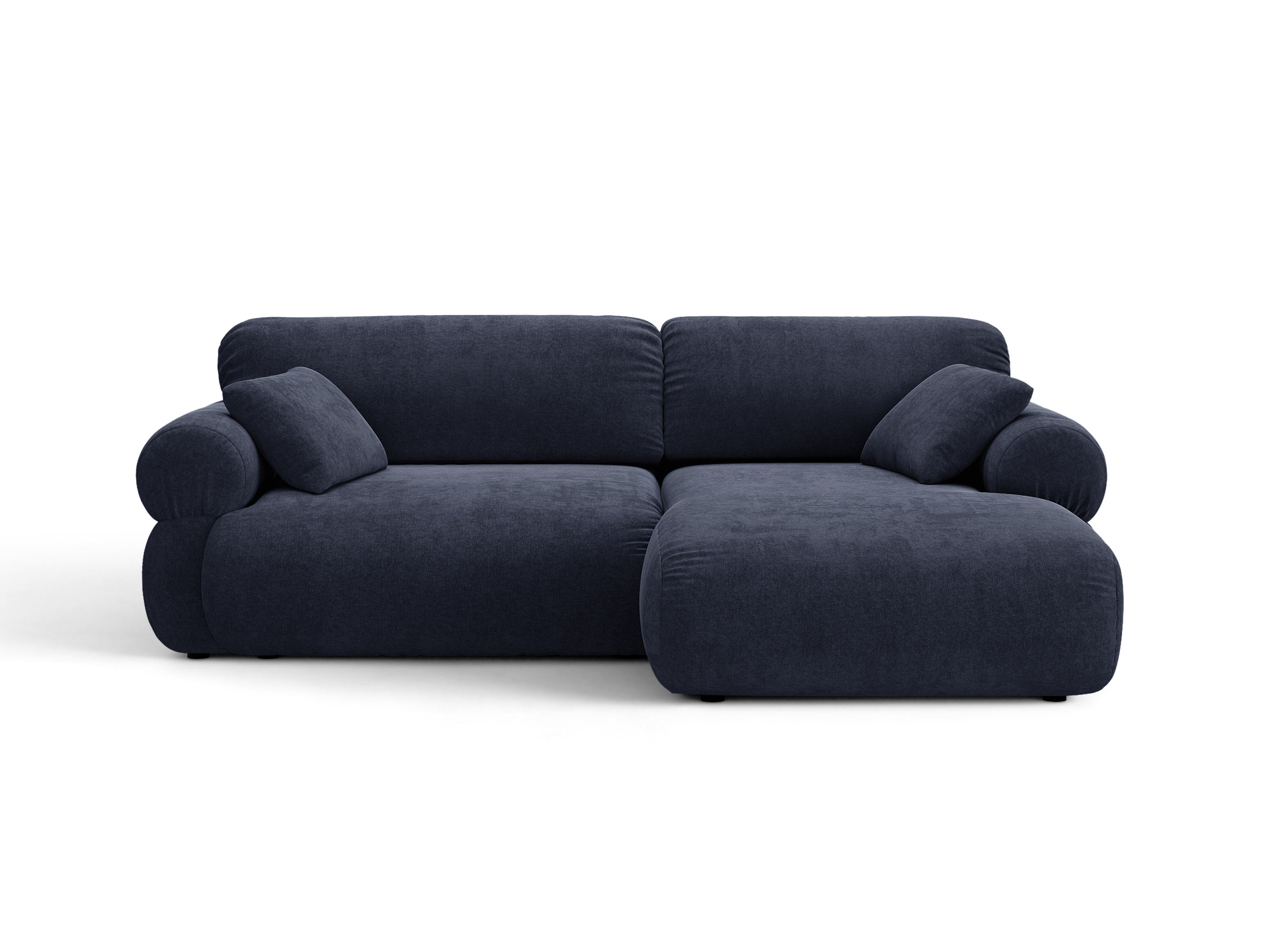 Micadoni Ophelia Ecksofa 4-Sitzer Strukturierter Stoff Liberty Marineblau Rechts