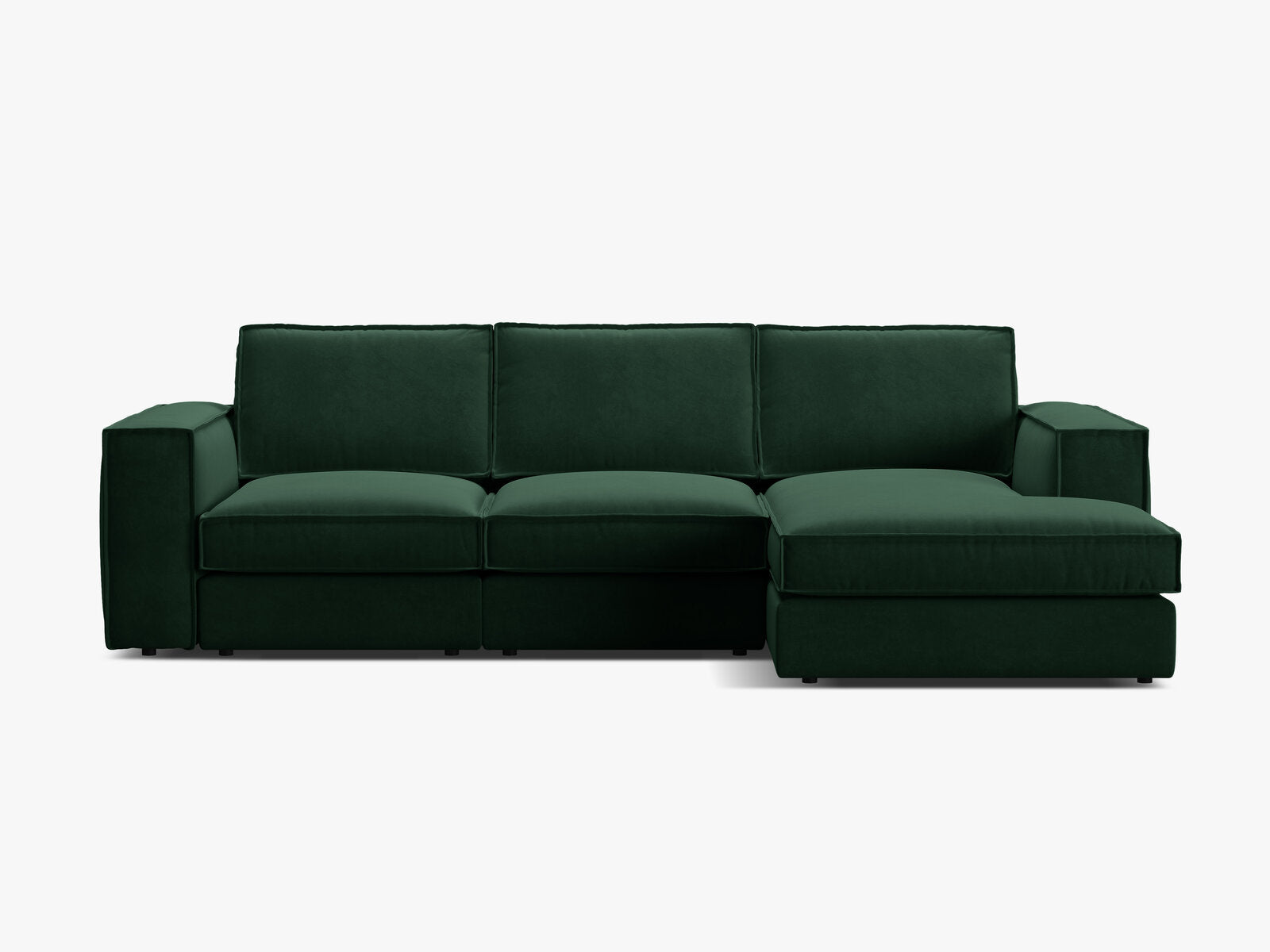 Micadoni modulares Ecksofa Pola 3-Sitzer Rechts Samt Salvador Flaschengrün