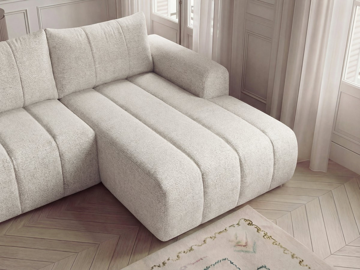 Bobochic Nesty Wohnlandschaft mit Pouf Melange-Stoff Beige Ecke rechts