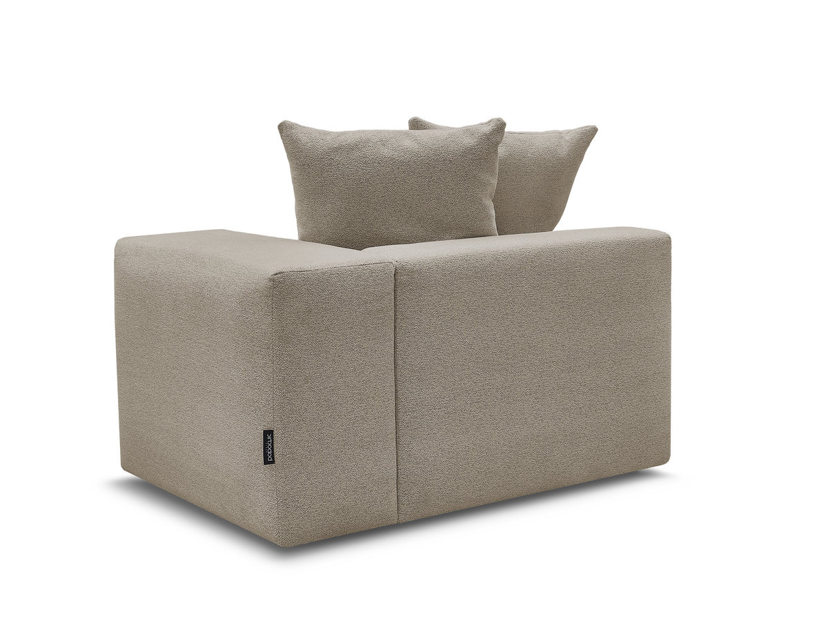 Bobochic Voltaire Sofamodul 1-Sitzer 130 × 100 cm Melange-Stoff Taupe Ecke rechts